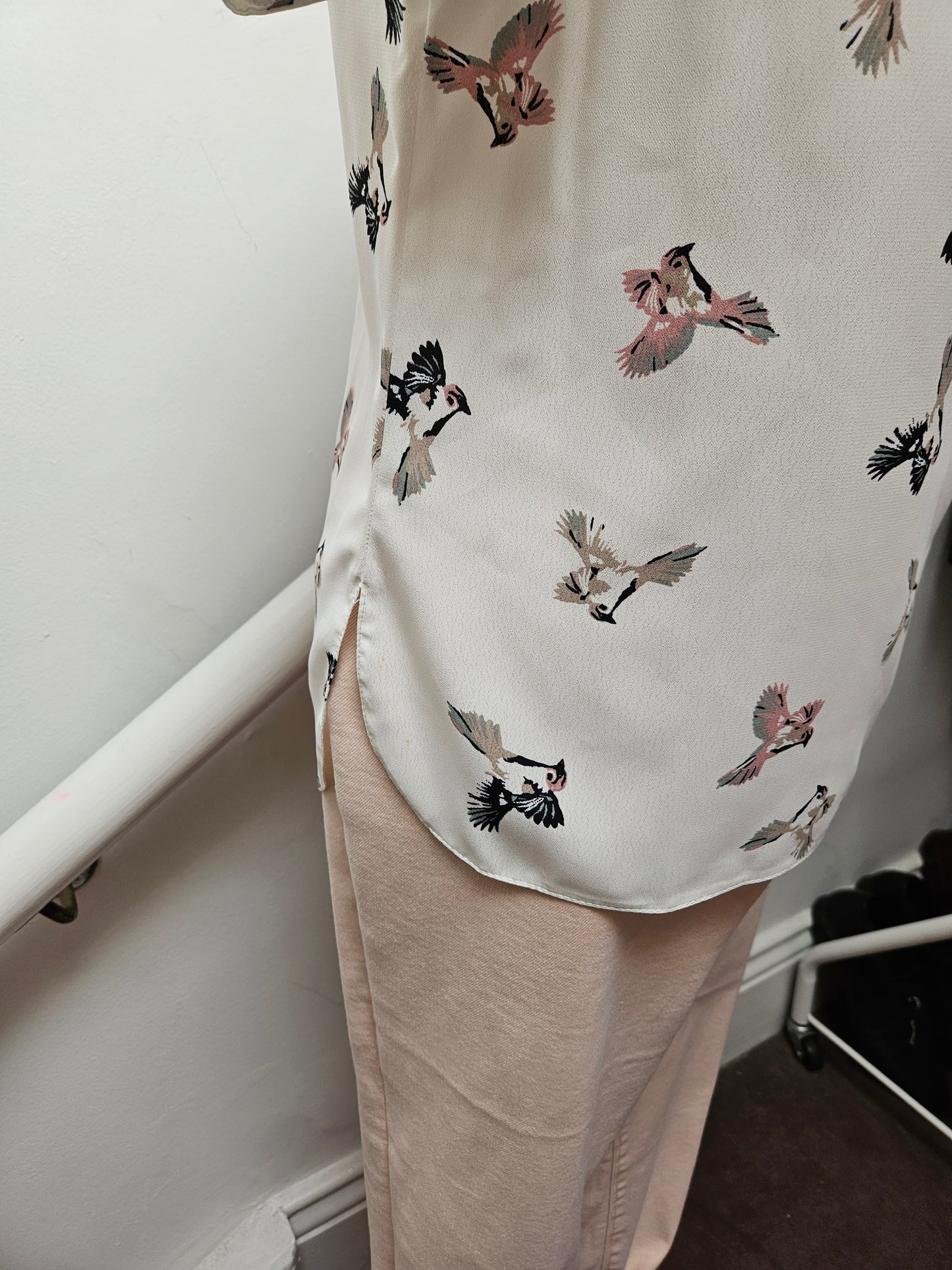 Primark, bird print top, size 10