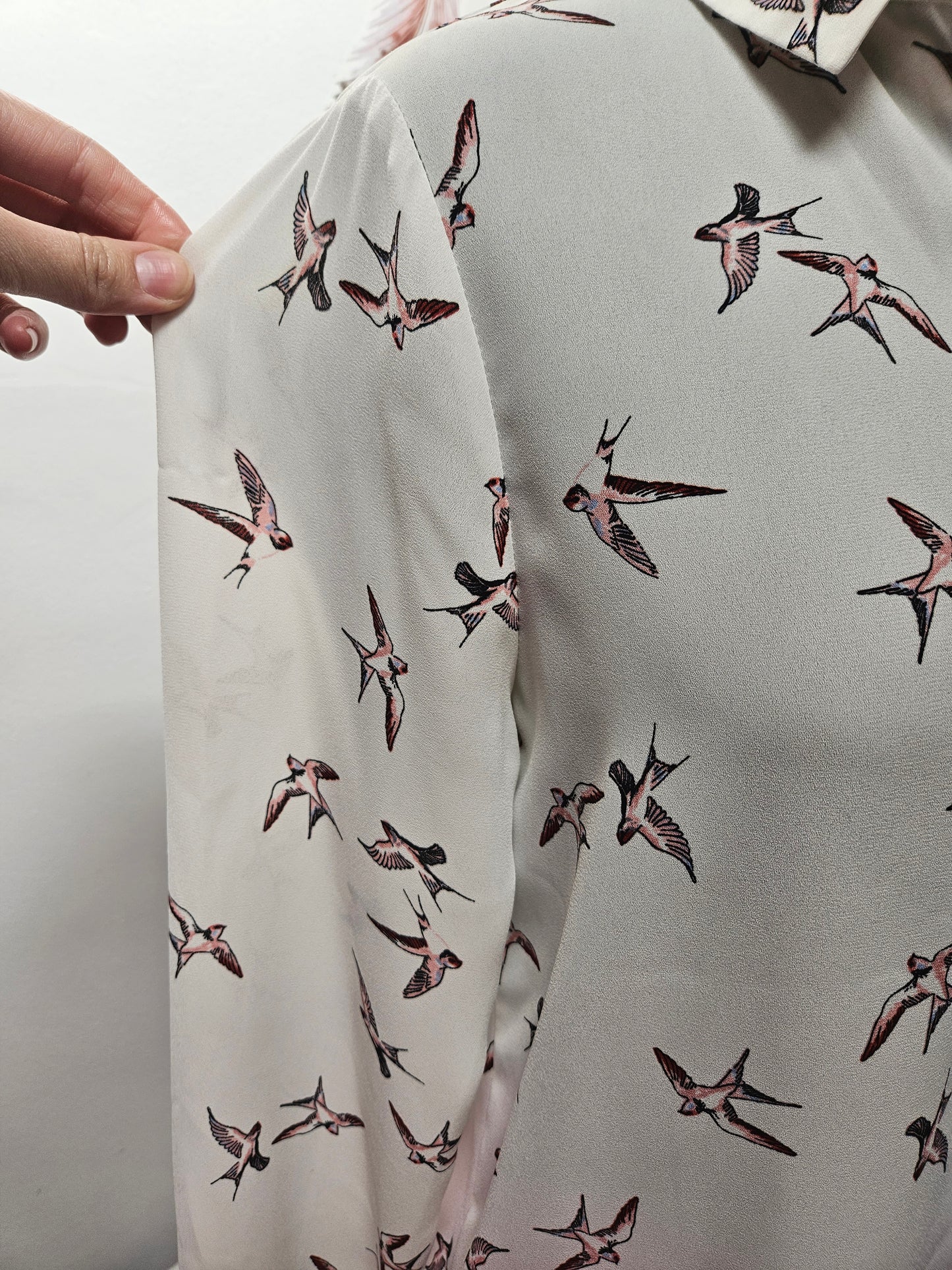 Primark, bird print blouse, size 10