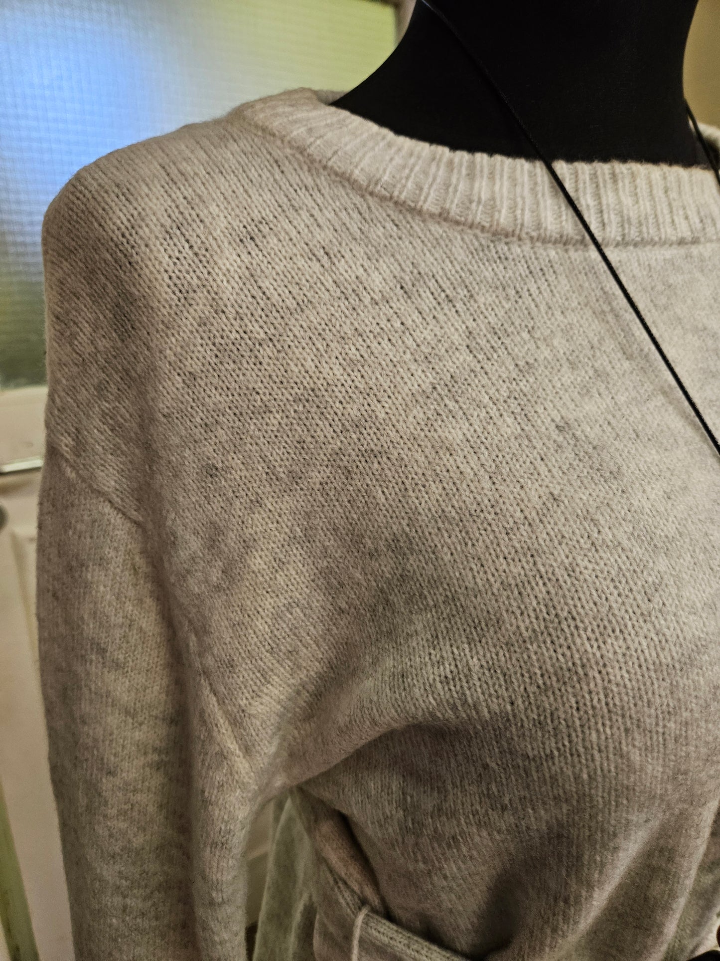 Primark,long ,grey jumper with belt, size L