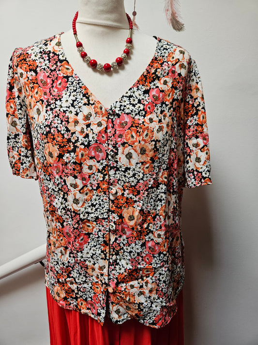 F&F, flower print top, size 12