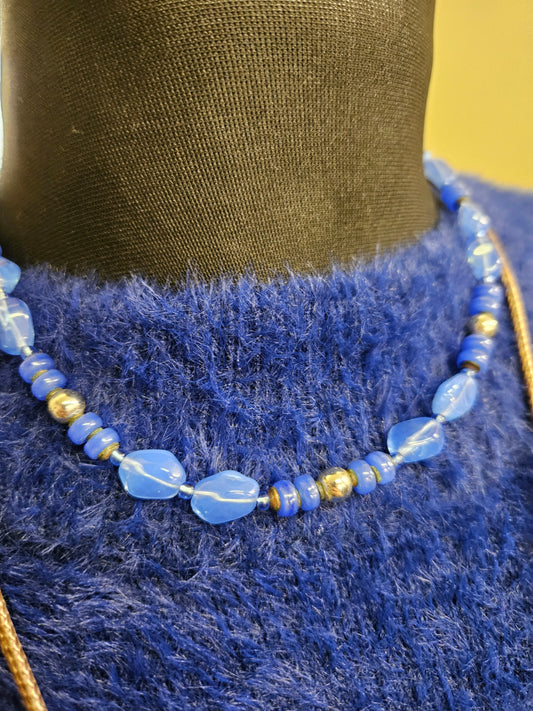 Blue plastic beads