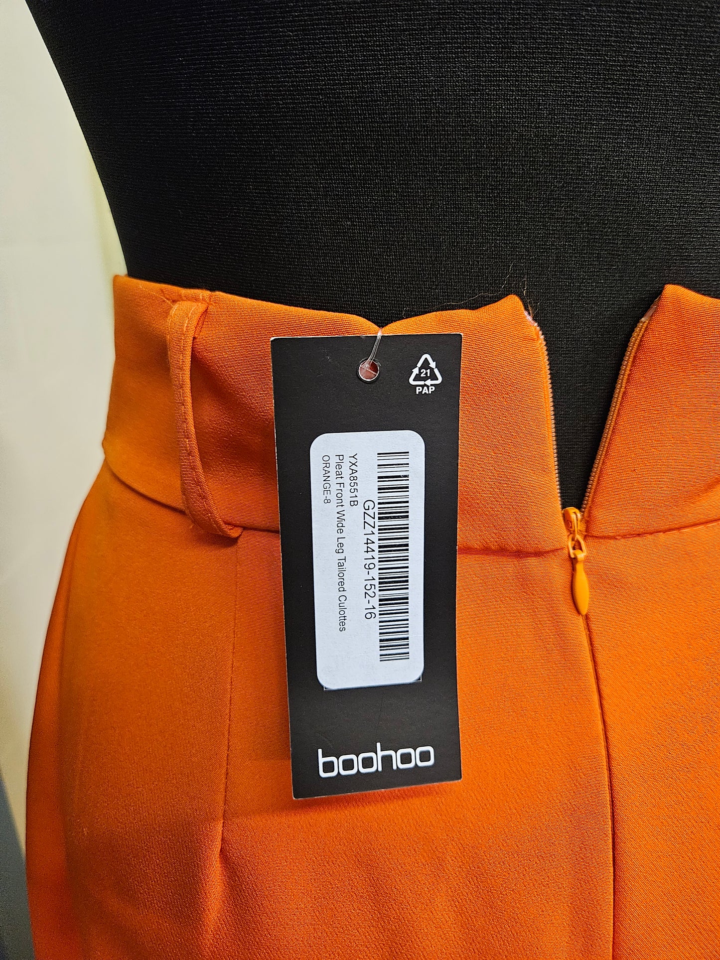 Boohoo,orange,new,mid calf length trousers, size 8