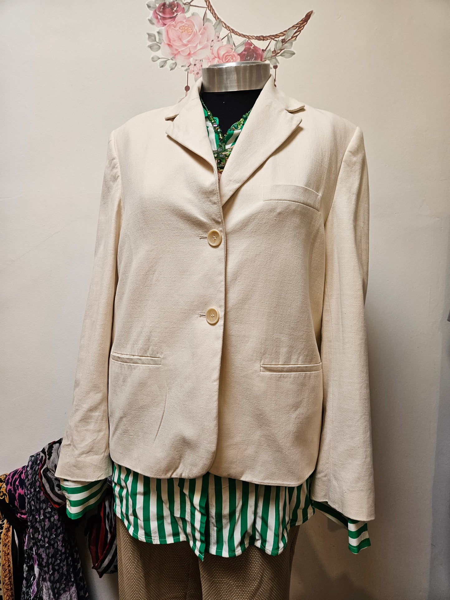 Zara, cotton, nude jacket, oversized, size S