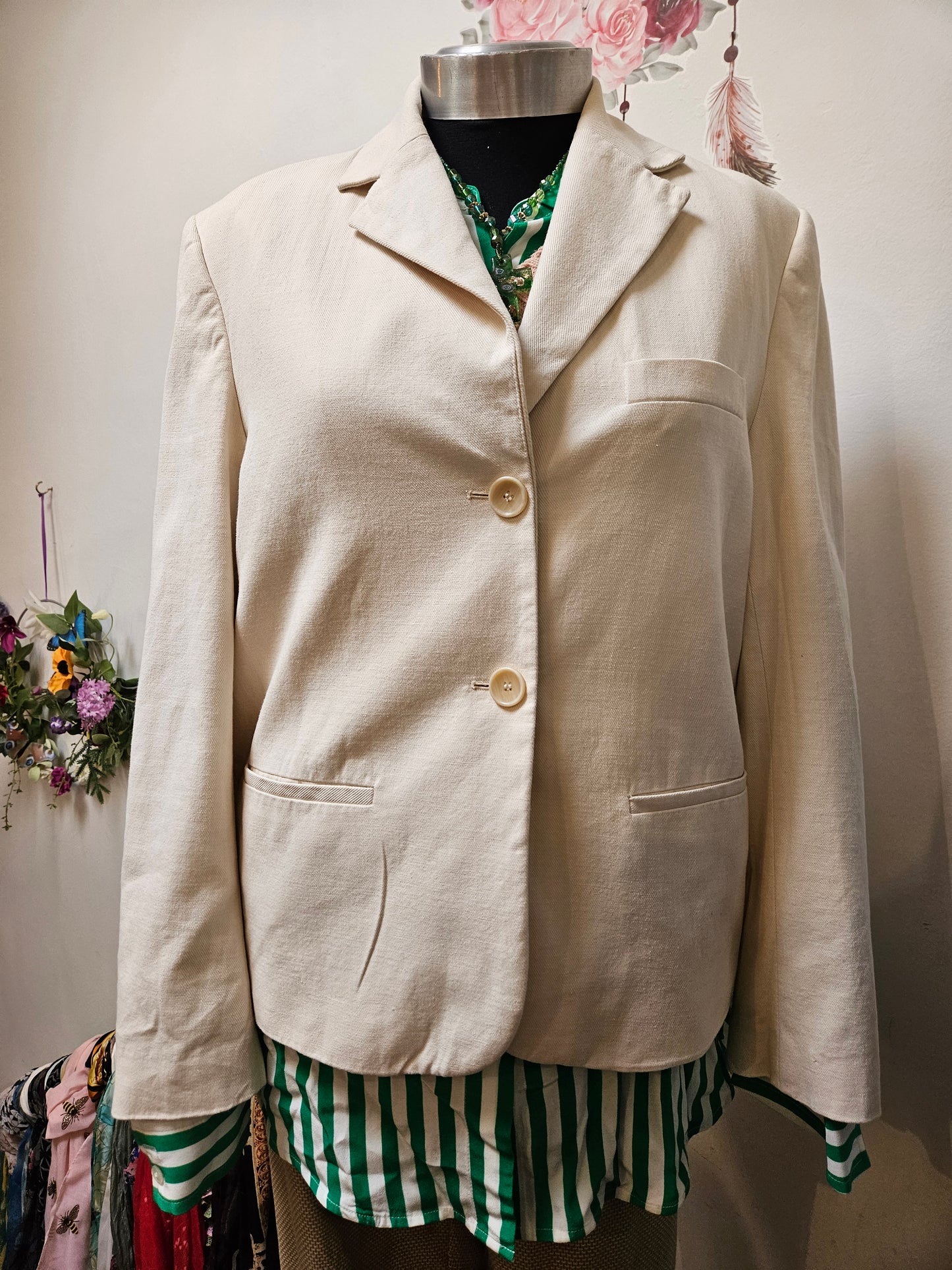 Zara, cotton, nude jacket, oversized, size S