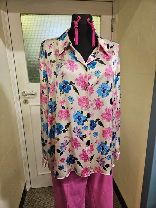 Dunnes, flower print blouse/ shirt, size 18