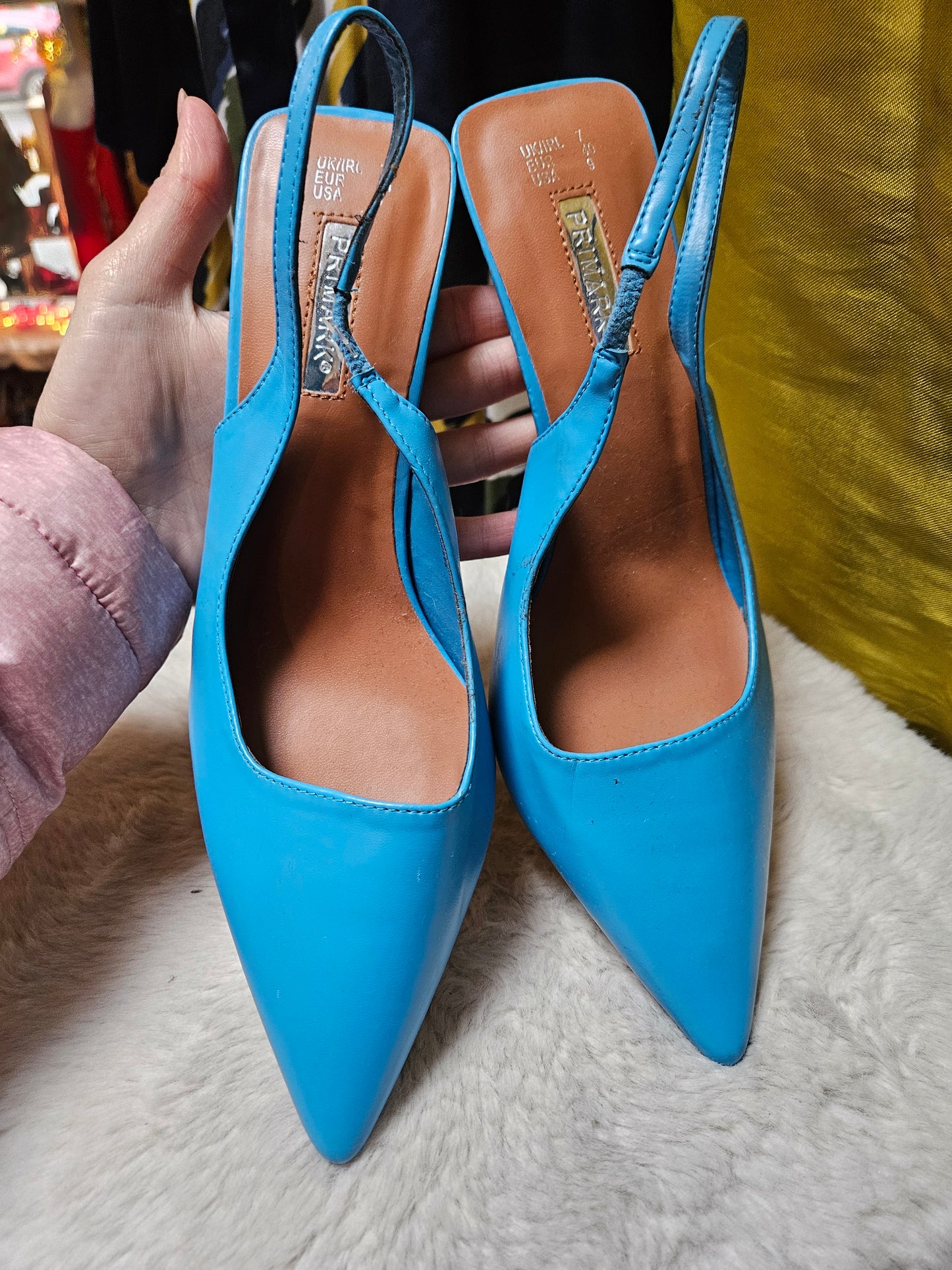 Primark, blue slingbacks, size 7