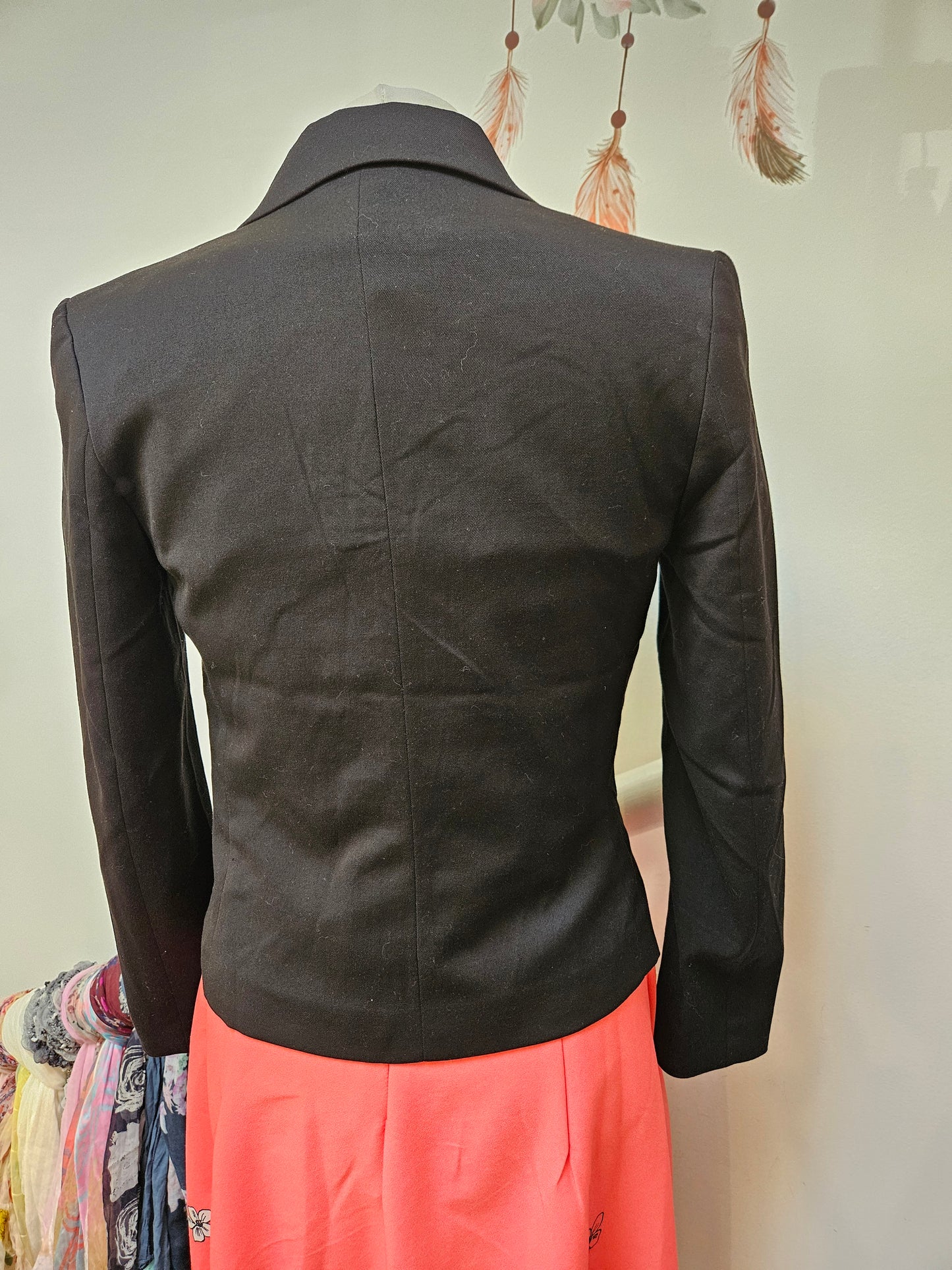 Divided, one button, black blazer, size 10