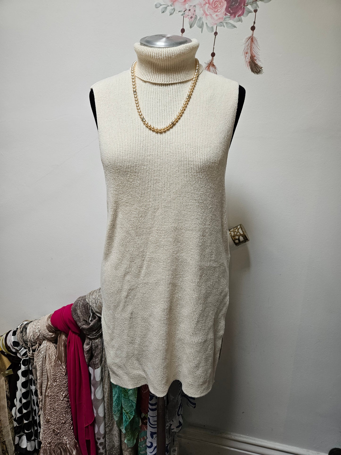 Nu-in, 75% cotton, slevlees, turtleneck ribbed sweater, size, L