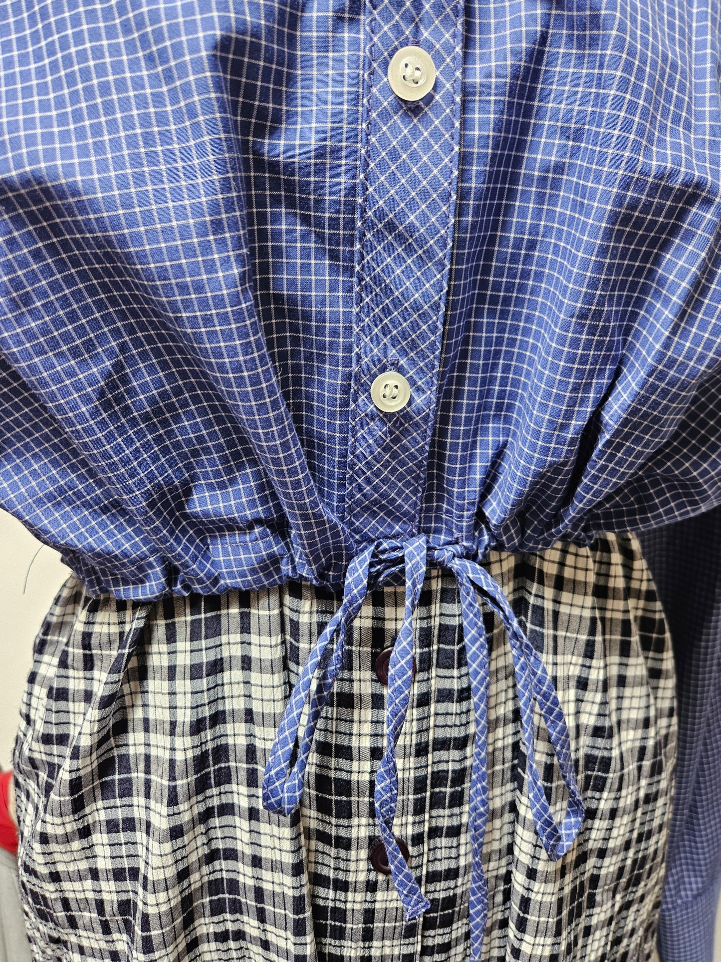 Primark, blue, cropped shirt, size M
