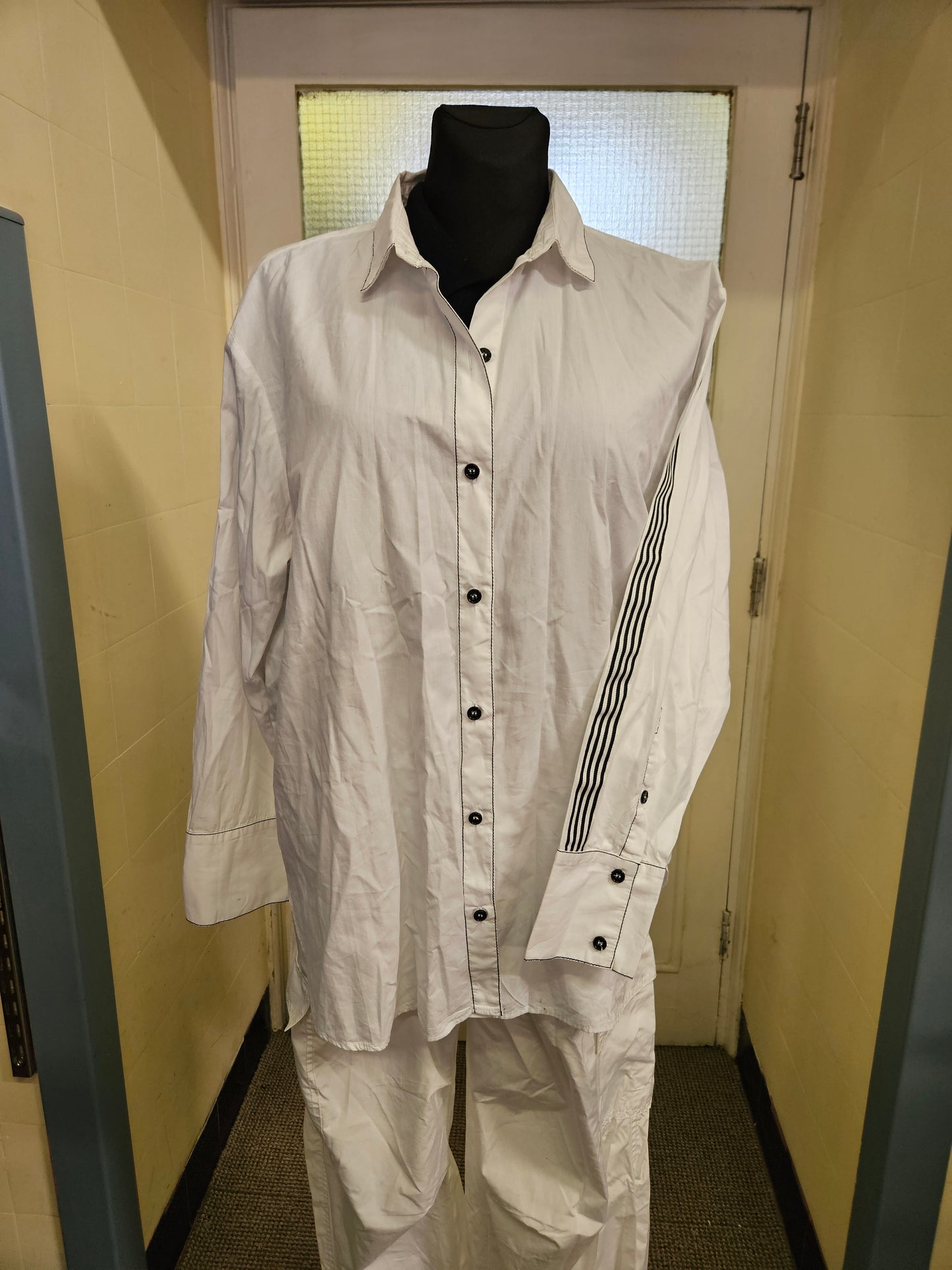 Zara, cotton shirt with stripes on the sleeves, size XXL (small fitting)