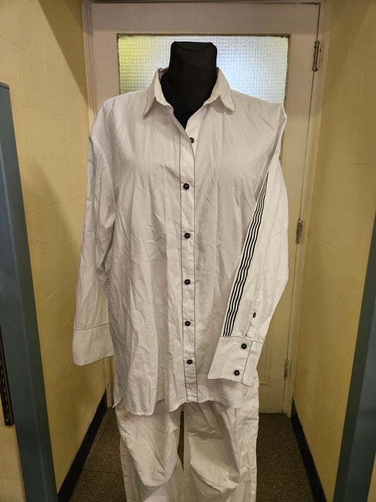 Zara, cotton shirt with stripes on the sleeves, size XXL (small fitting)