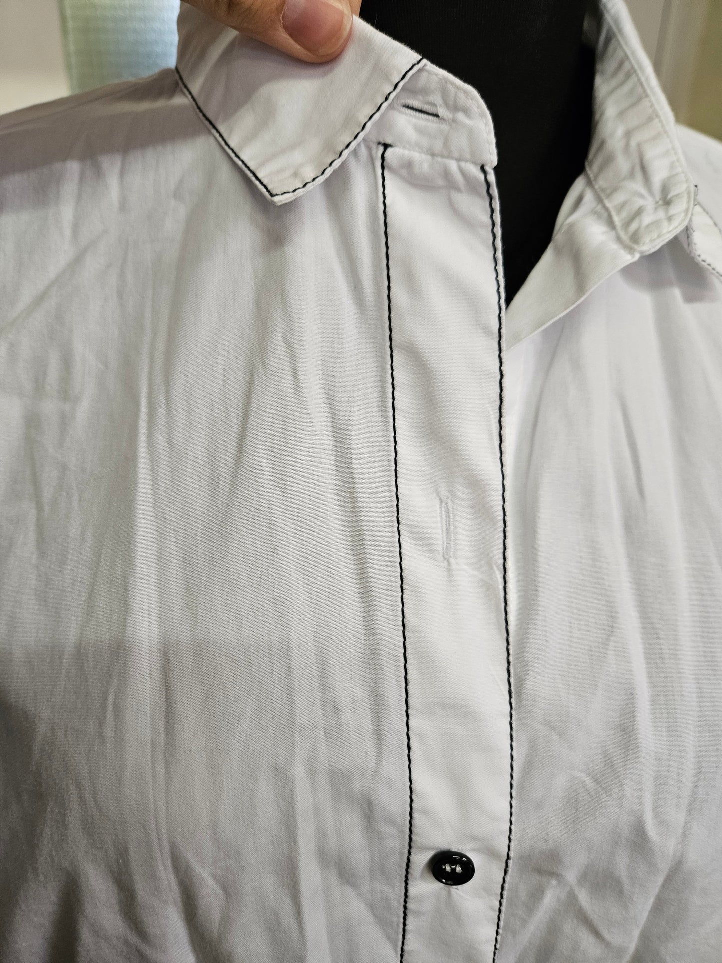 Zara, cotton shirt with stripes on the sleeves, size XXL (small fitting)