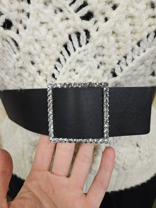 Belt with rhinestones buckle,  size S/M