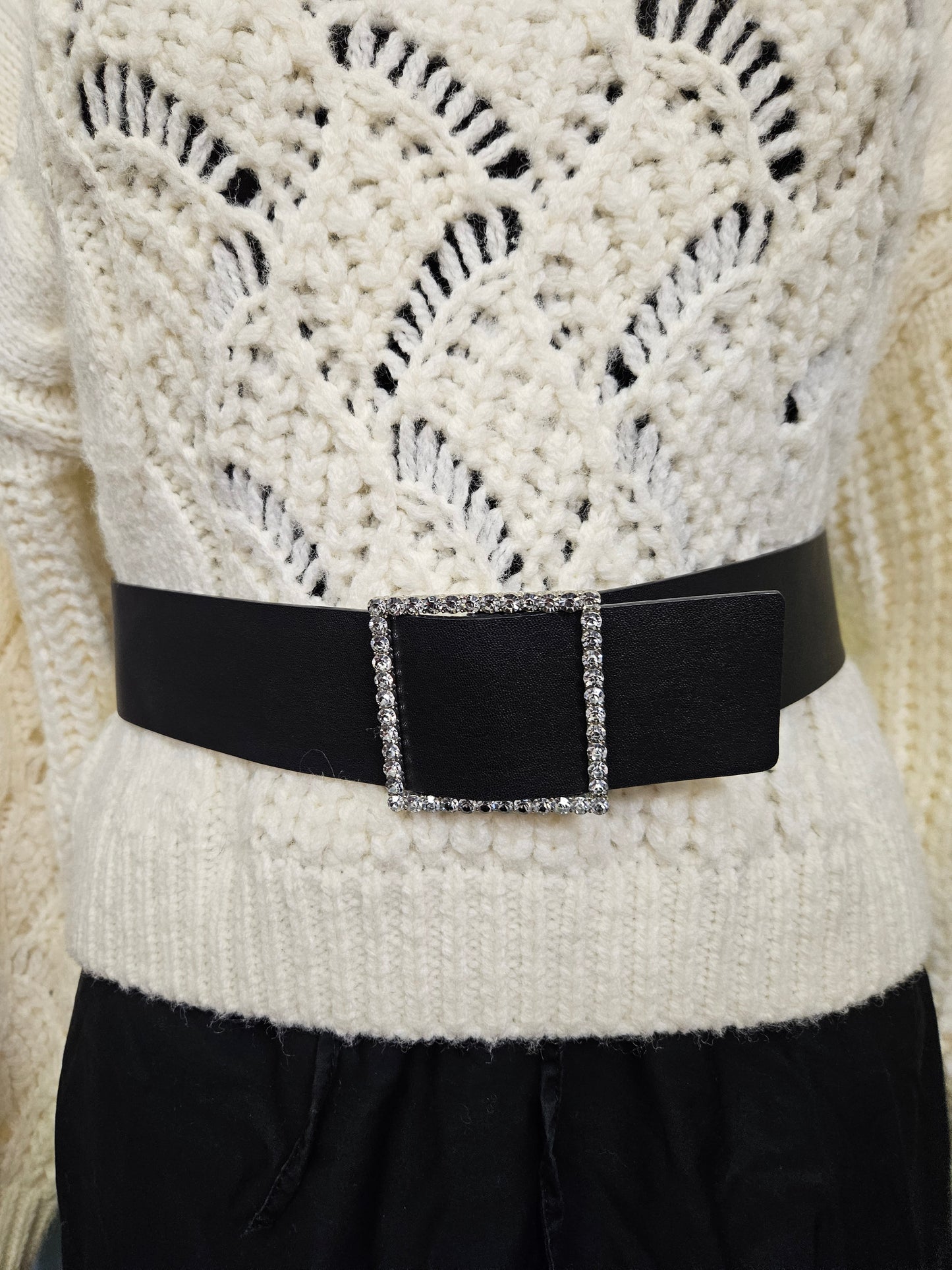 Belt with rhinestones buckle,  size S/M