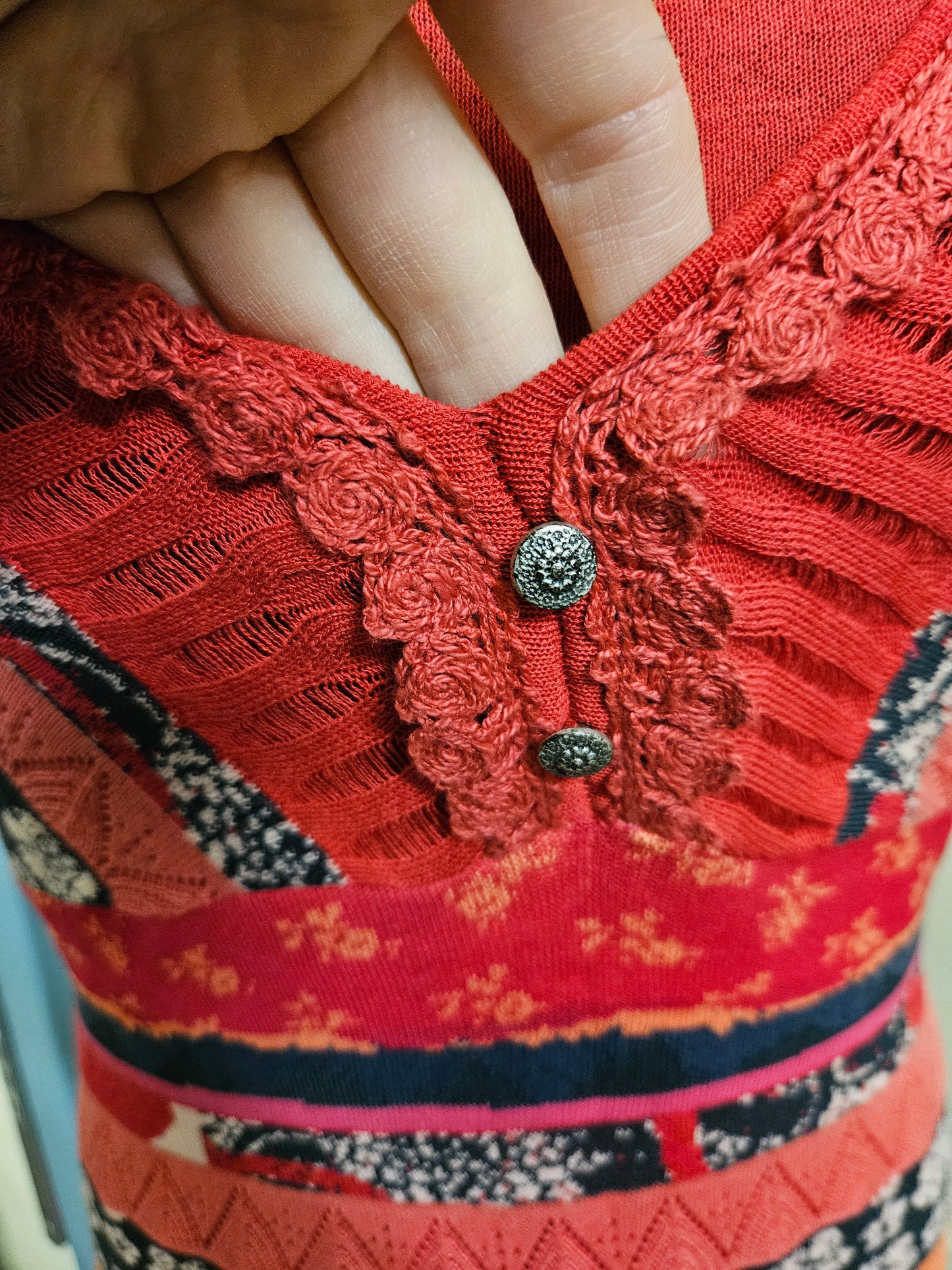 Aldo Martins, designer, colorful, knitted dress, size 10