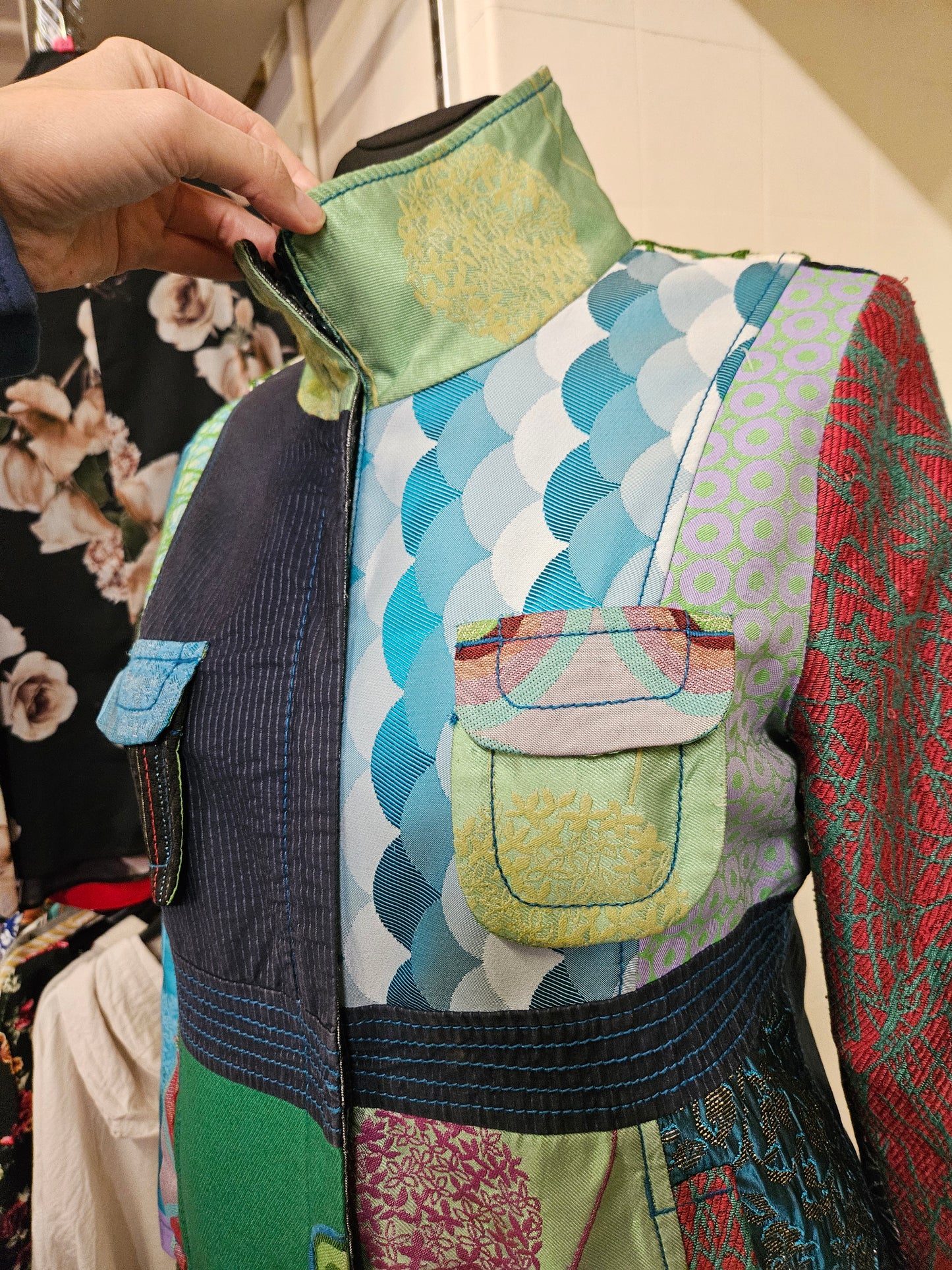 Desigual, colorful,  patchwork style jacket, size M