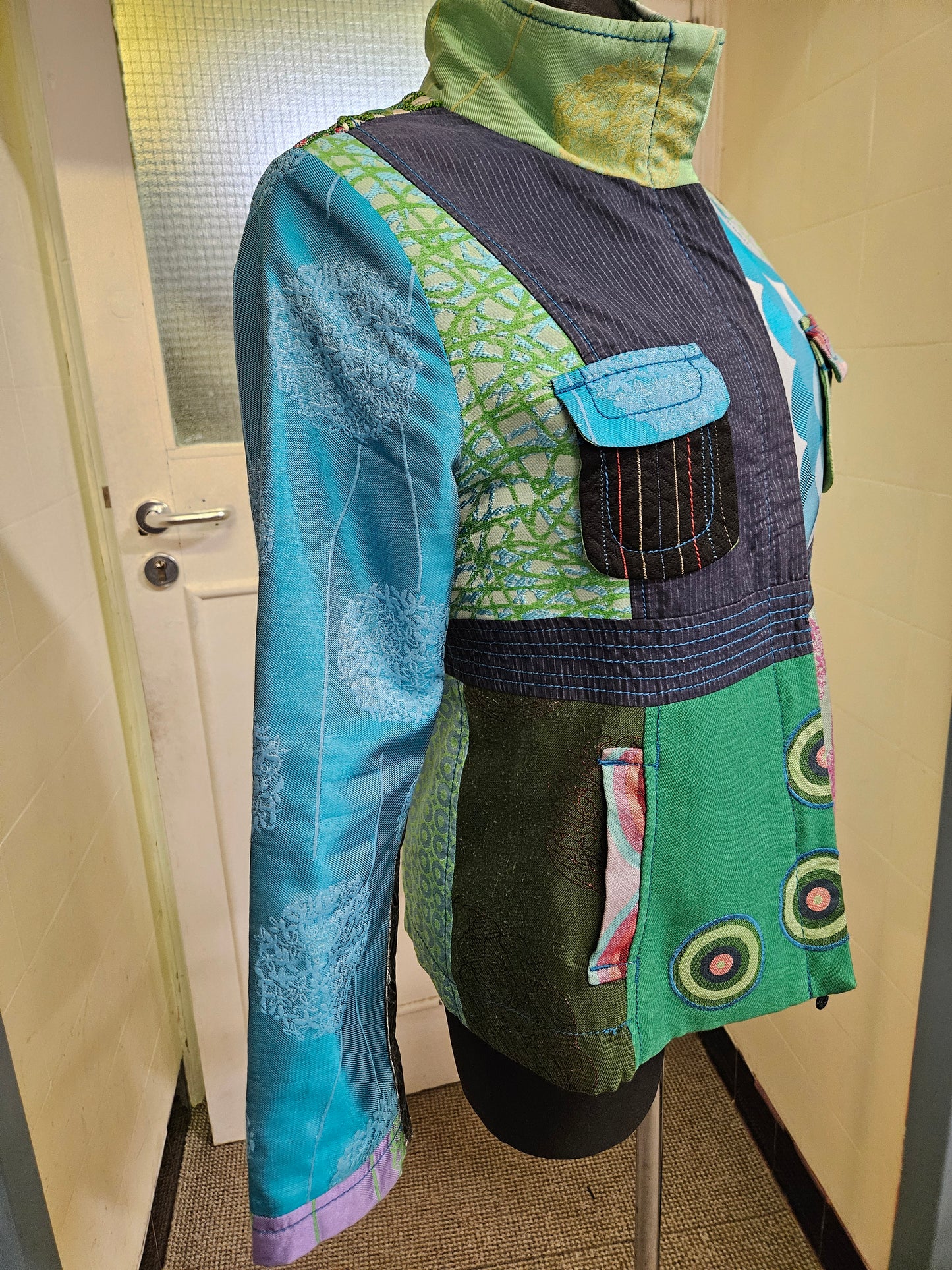 Desigual, colorful,  patchwork style jacket, size M