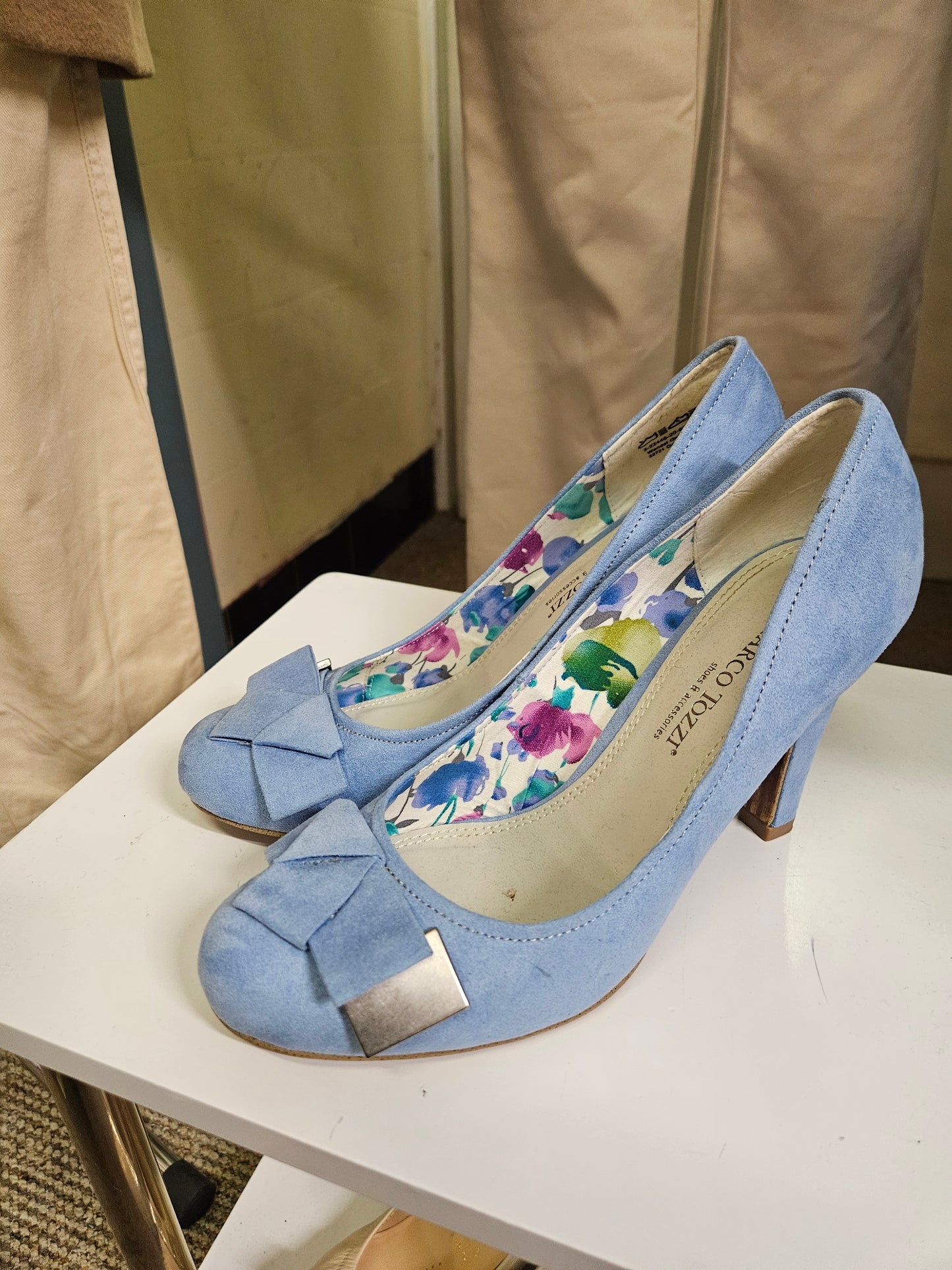Marco Tozzi, baby blue heels, size 7