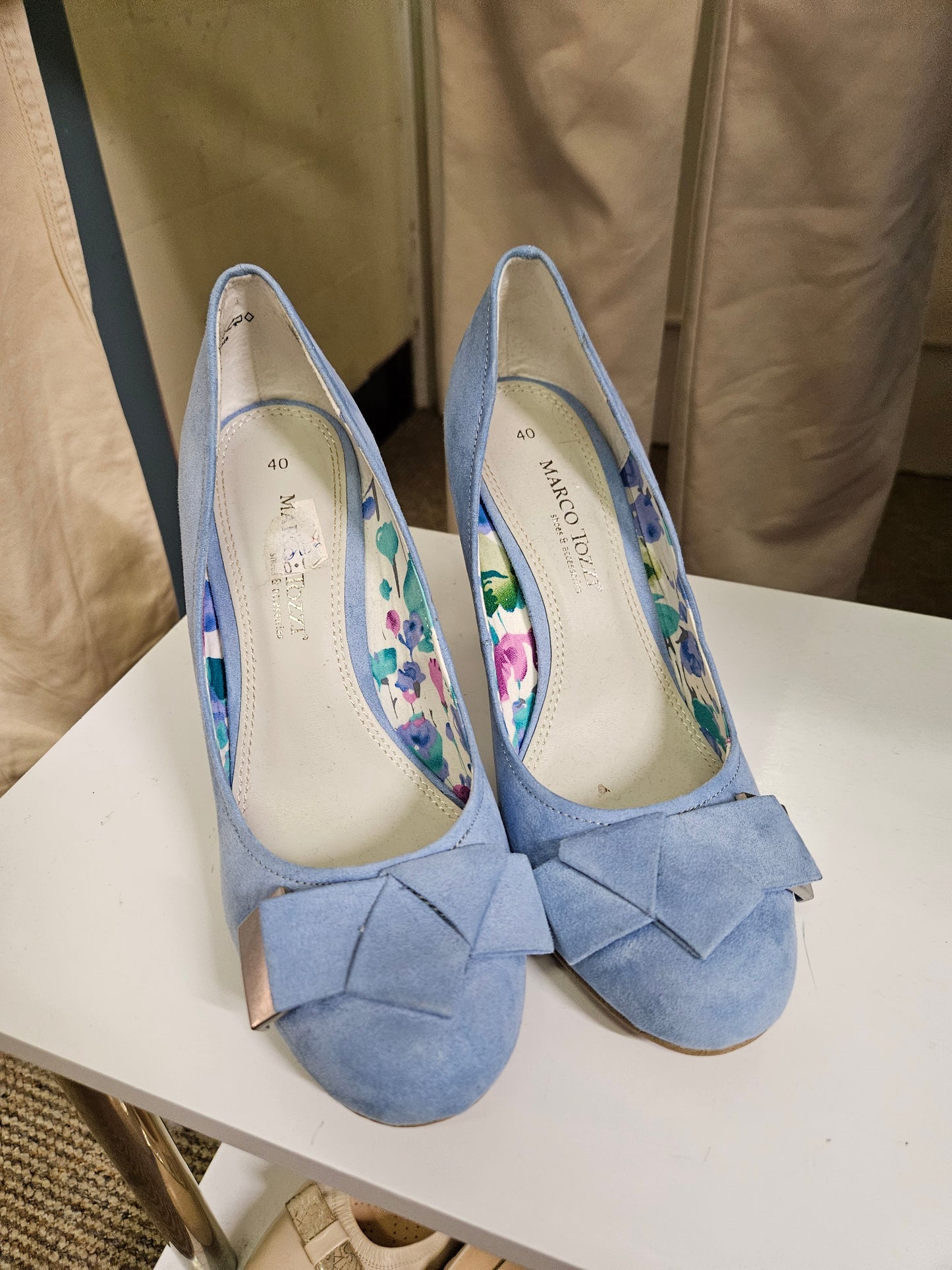 Marco Tozzi, baby blue heels, size 7
