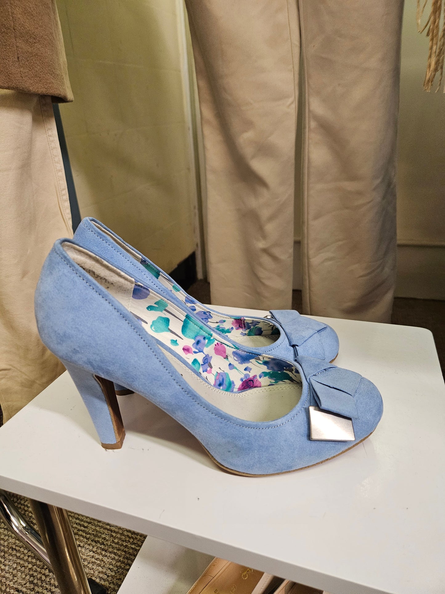 Marco Tozzi, baby blue heels, size 7
