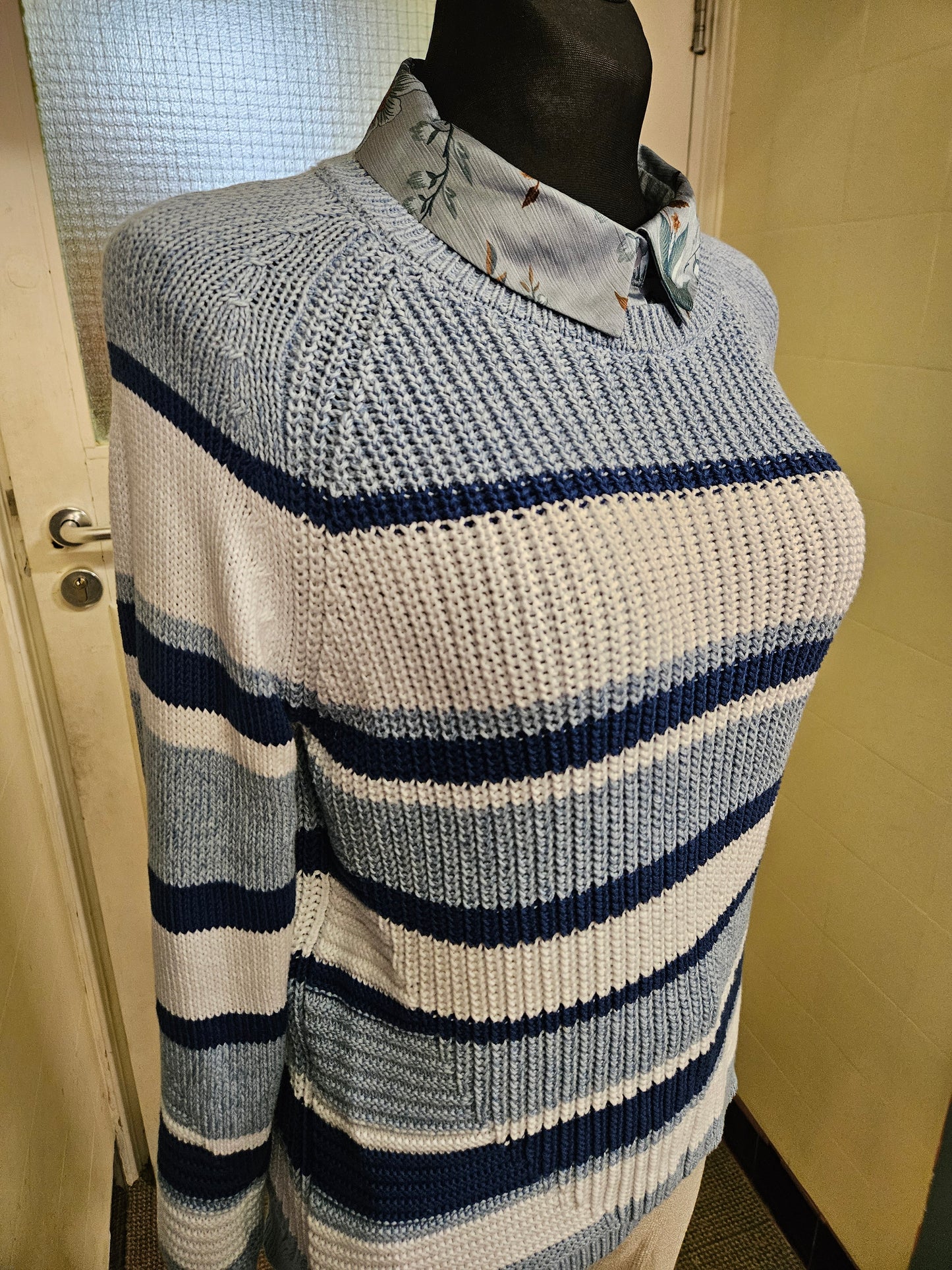 M&S, 100% cotton, stripey jumper size 10