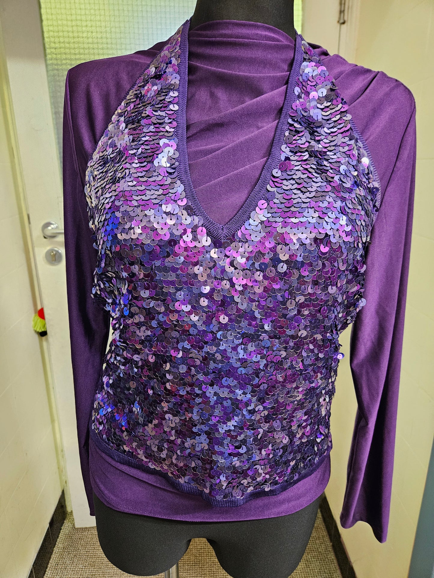 Dorothy Perkins, purple sequins top, size 16