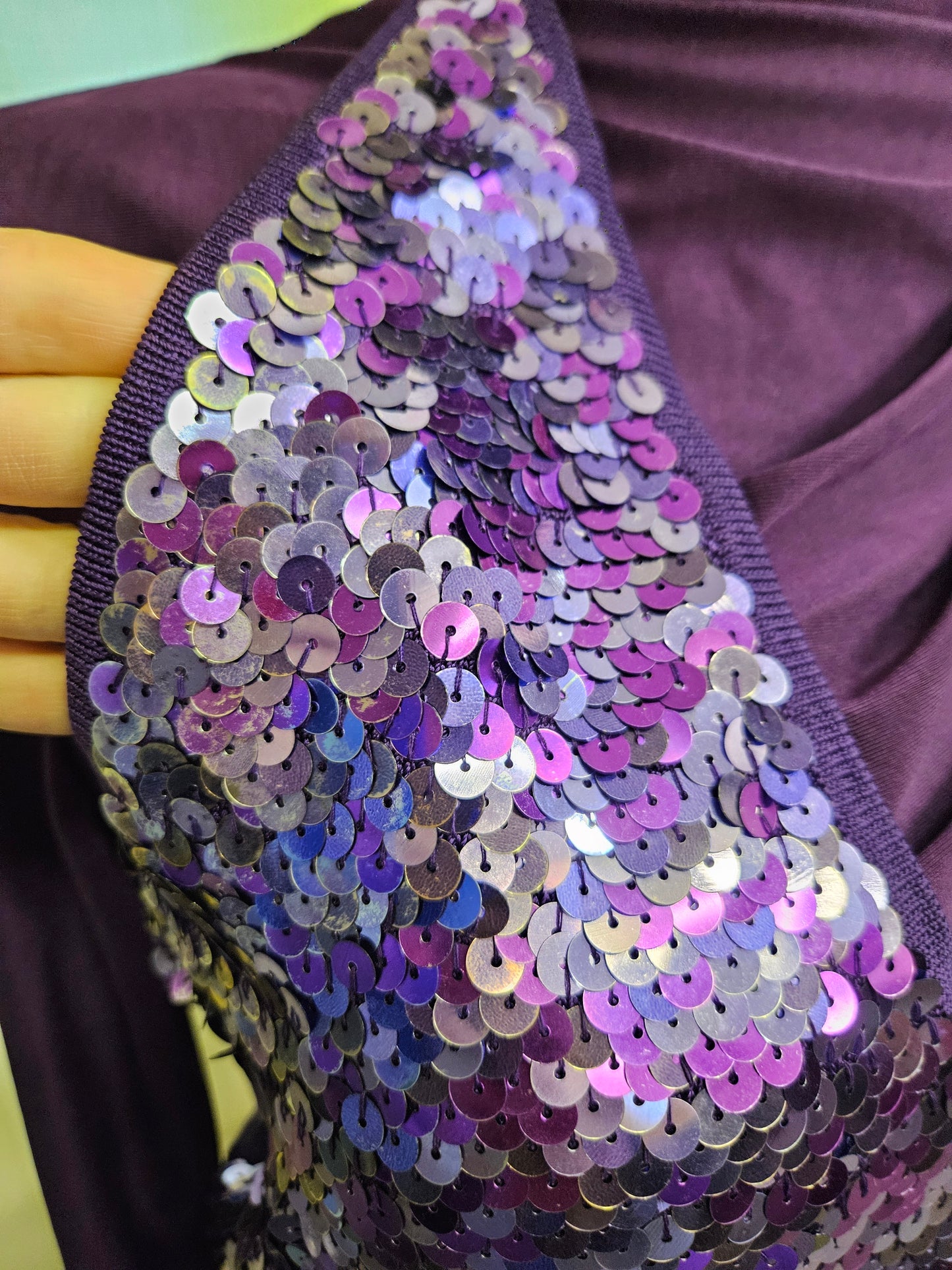 Dorothy Perkins, purple sequins top, size 16