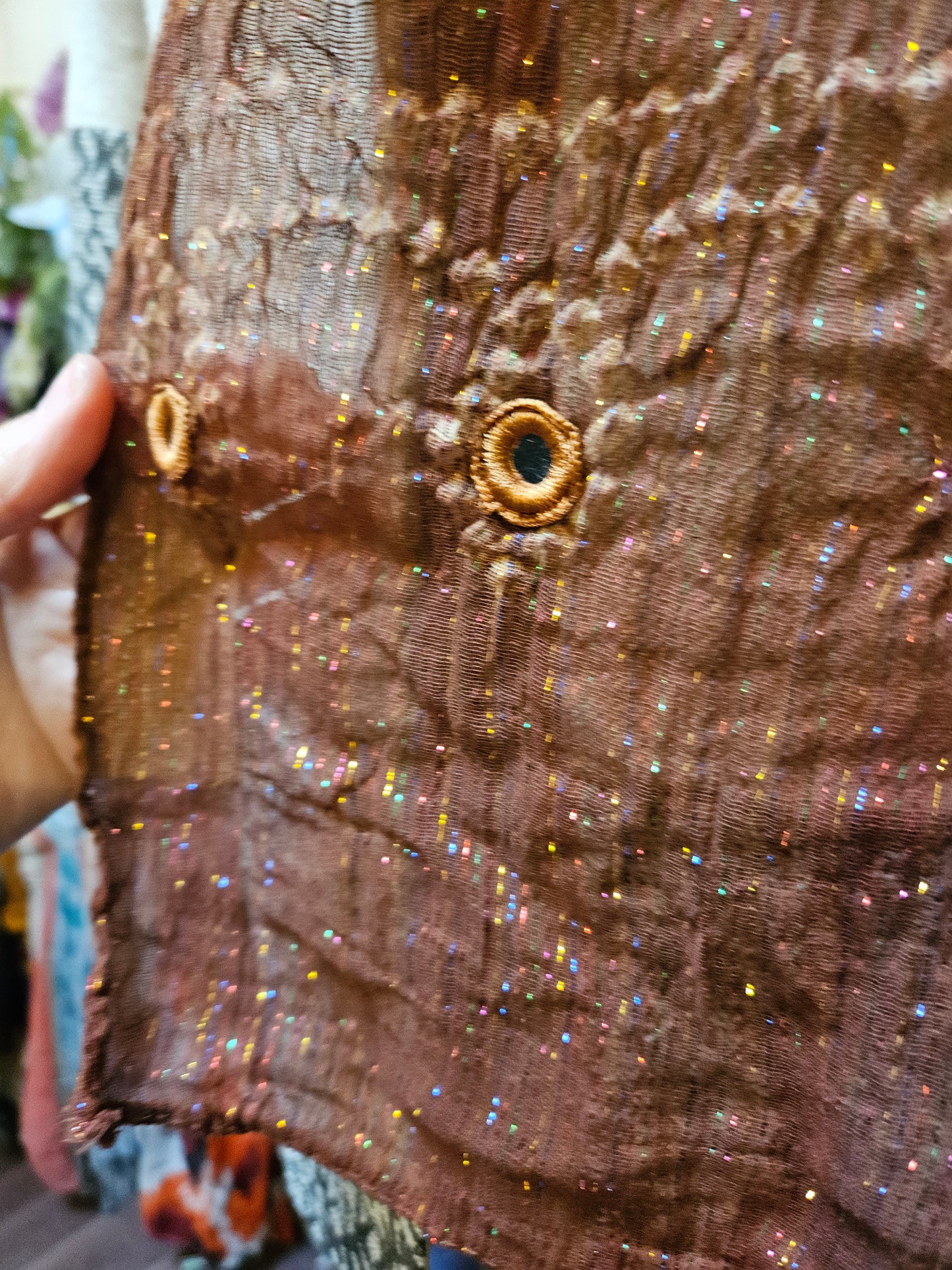 Etam, 92% cotton and metalised fibre scarf