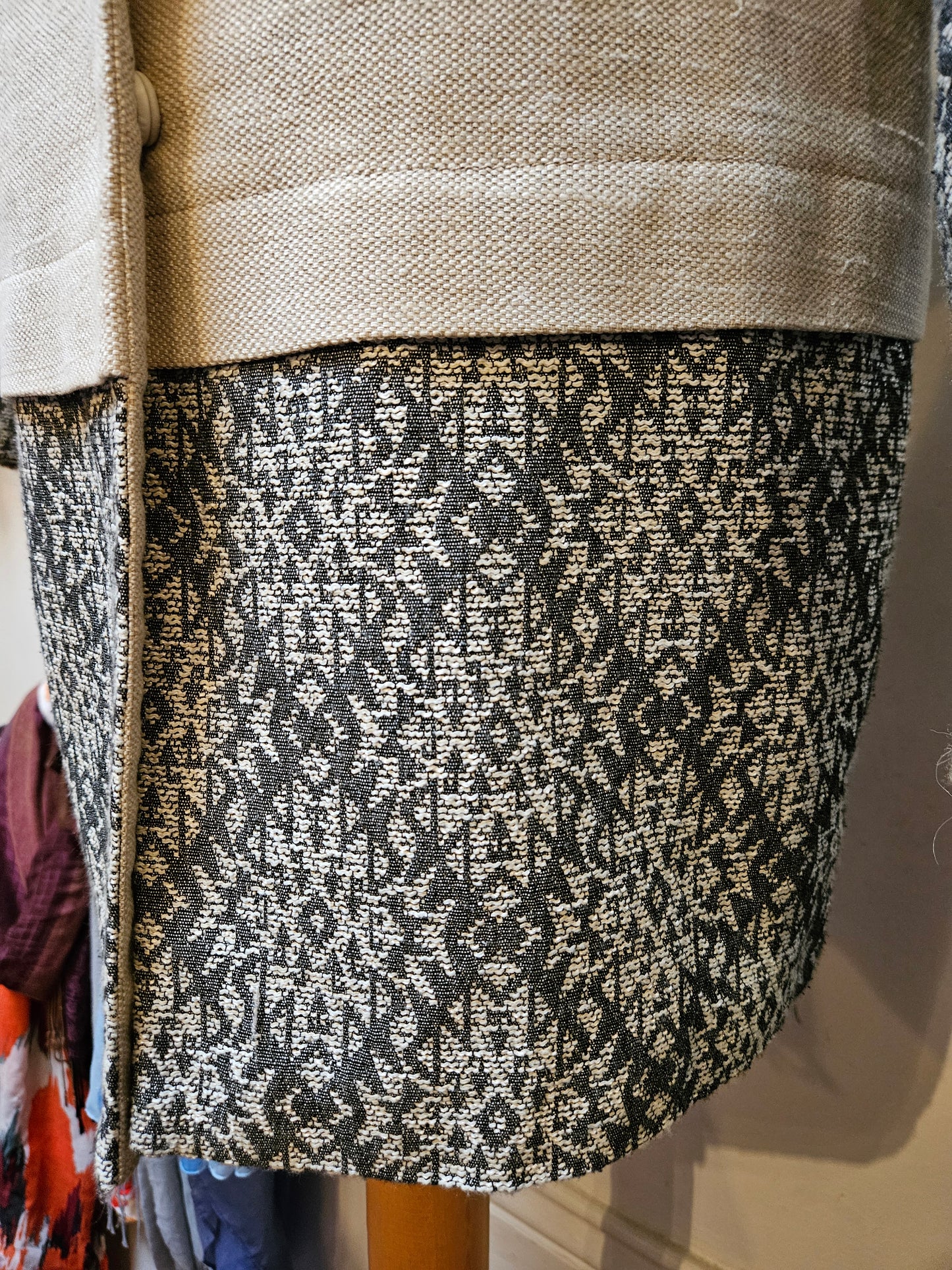 PerUna, elegant beige/ grey coat, size 10