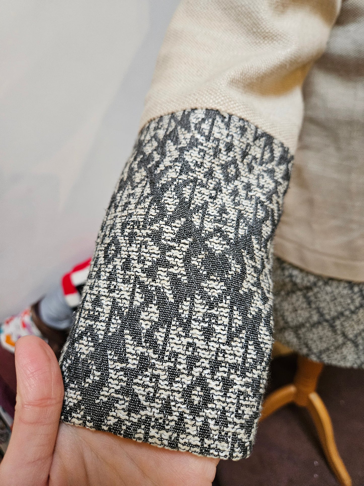 PerUna, elegant beige/ grey coat, size 10