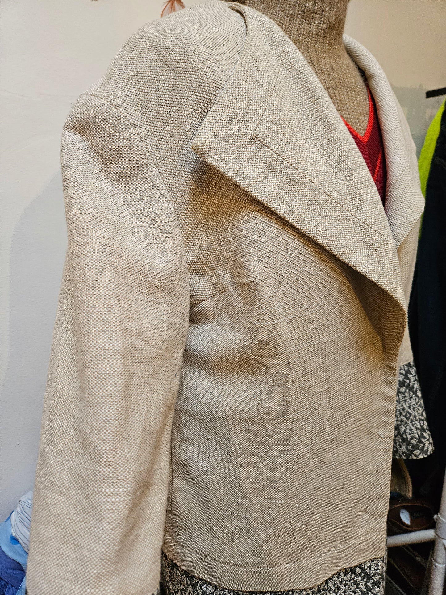 PerUna, elegant beige/ grey coat, size 10