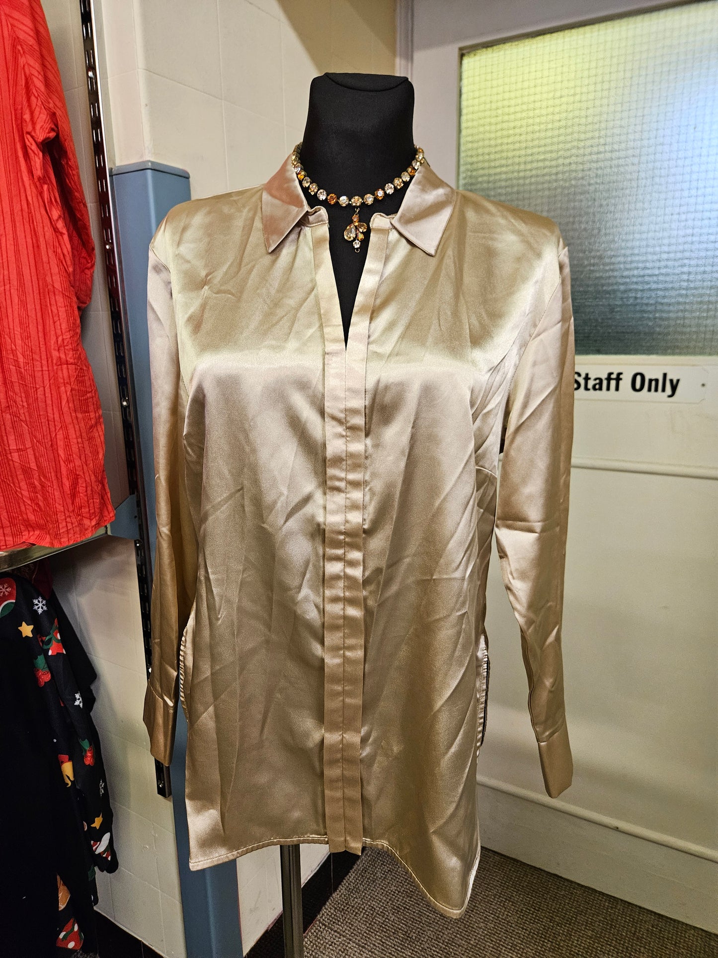 No2moro, golden blouse, size 14
