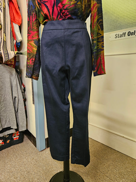 Savida, new, cigarette, crop navy trousers, size 14