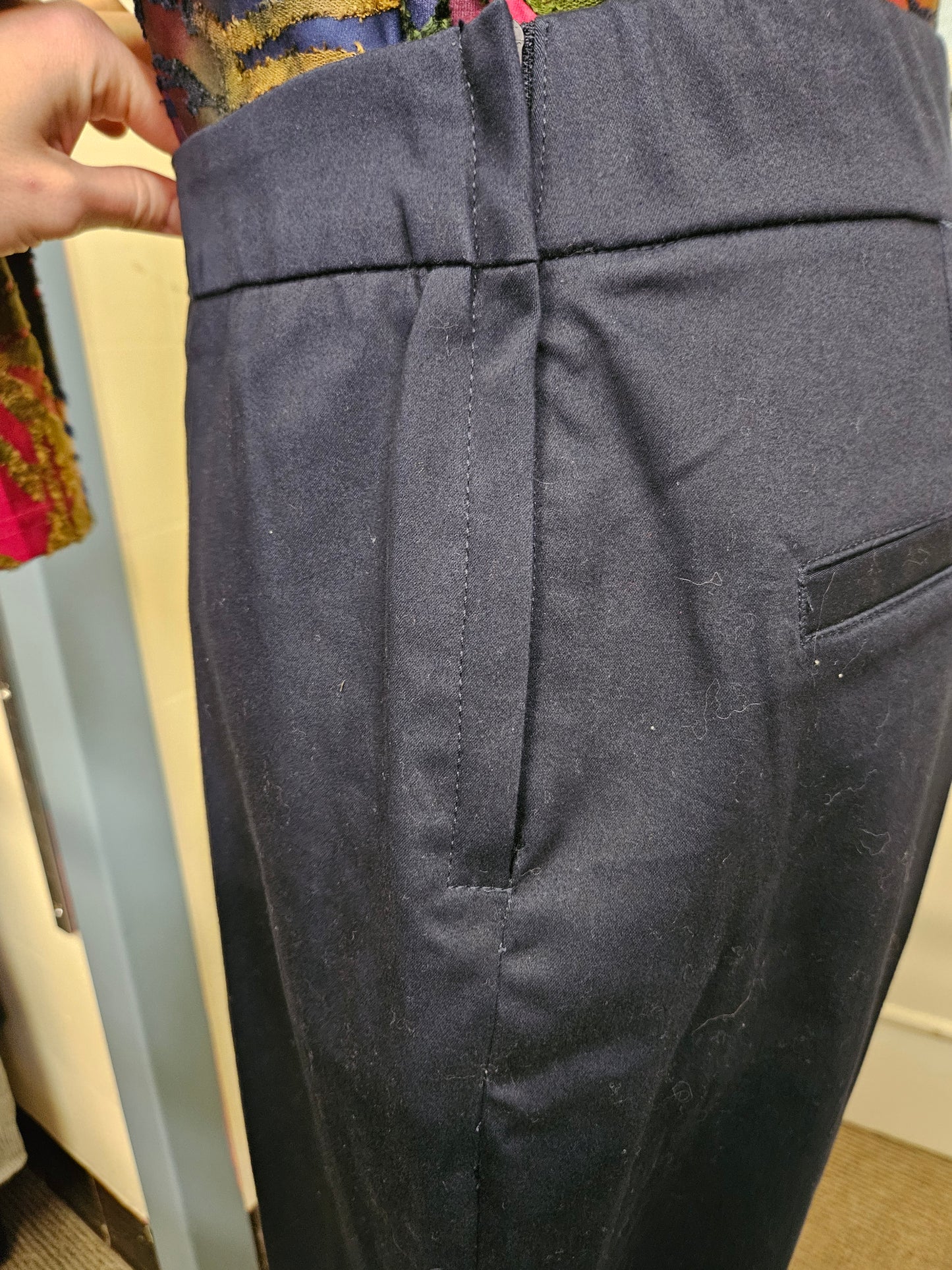 Savida, new, cigarette, crop navy trousers, size 14