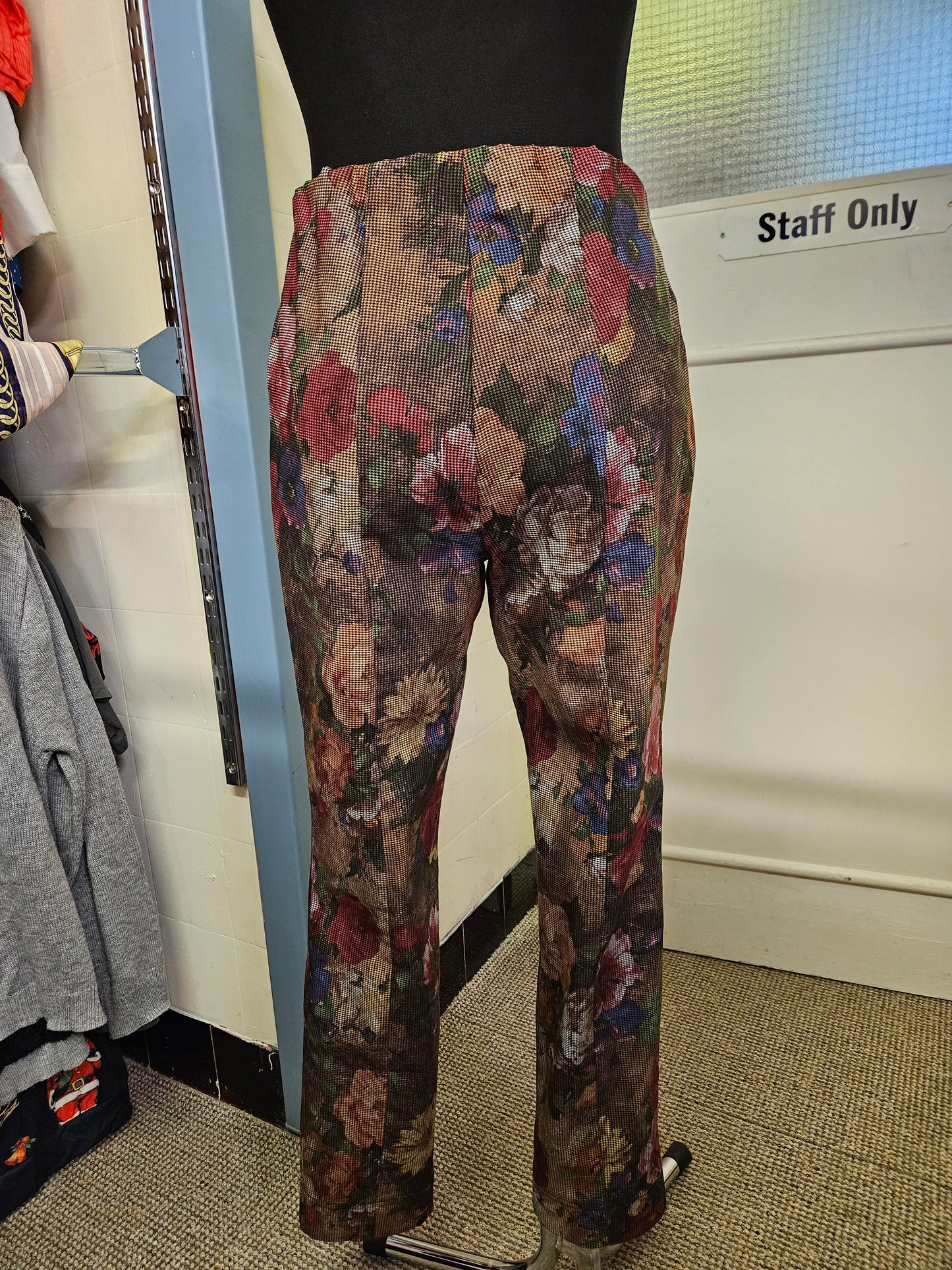 Stehmann, designer, flower print trousers, size 12