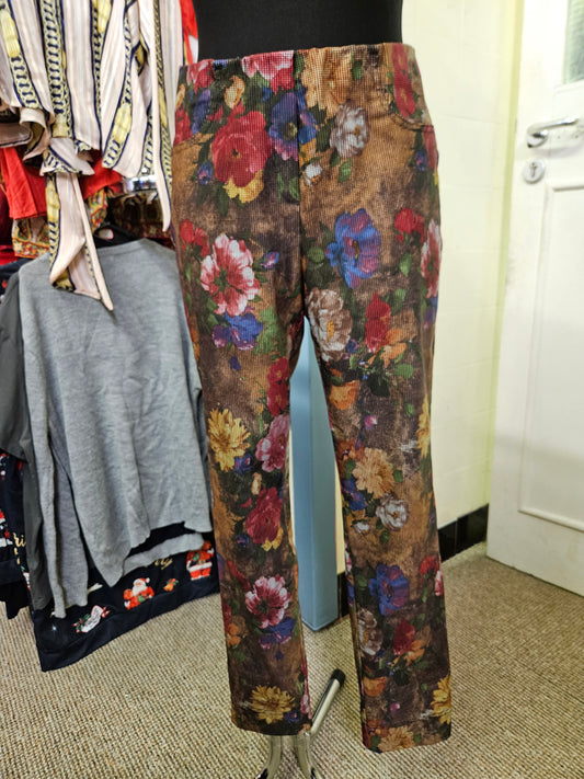 Stehmann, designer, flower print trousers, size 12