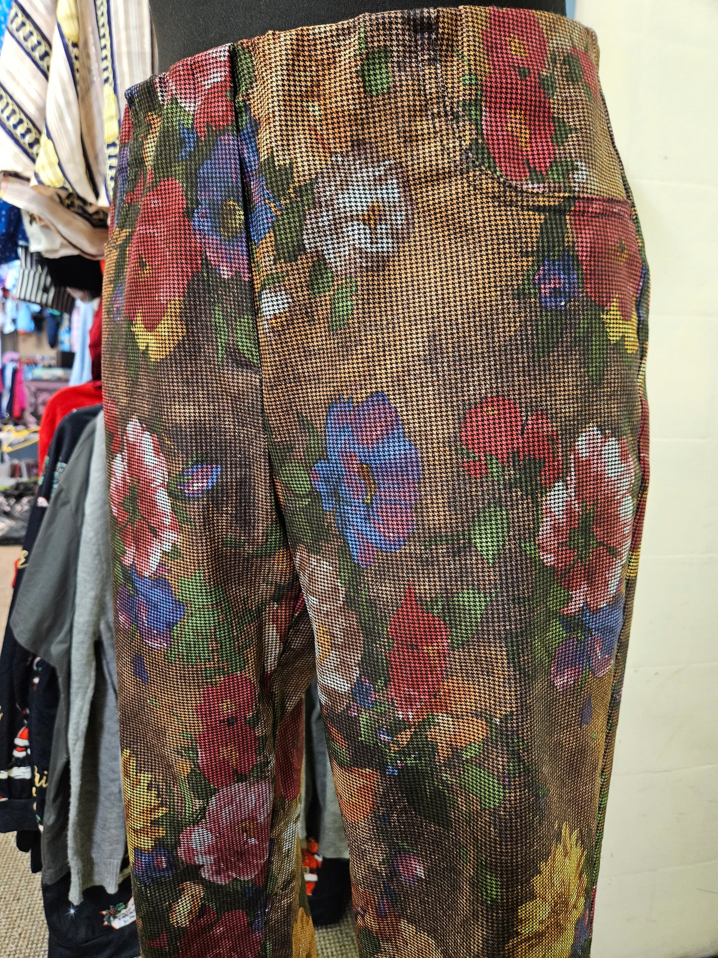 Stehmann, designer, flower print trousers, size 12