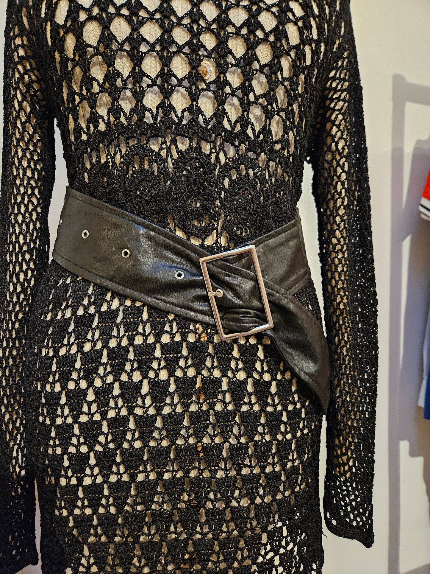 Faux leather belt, size S