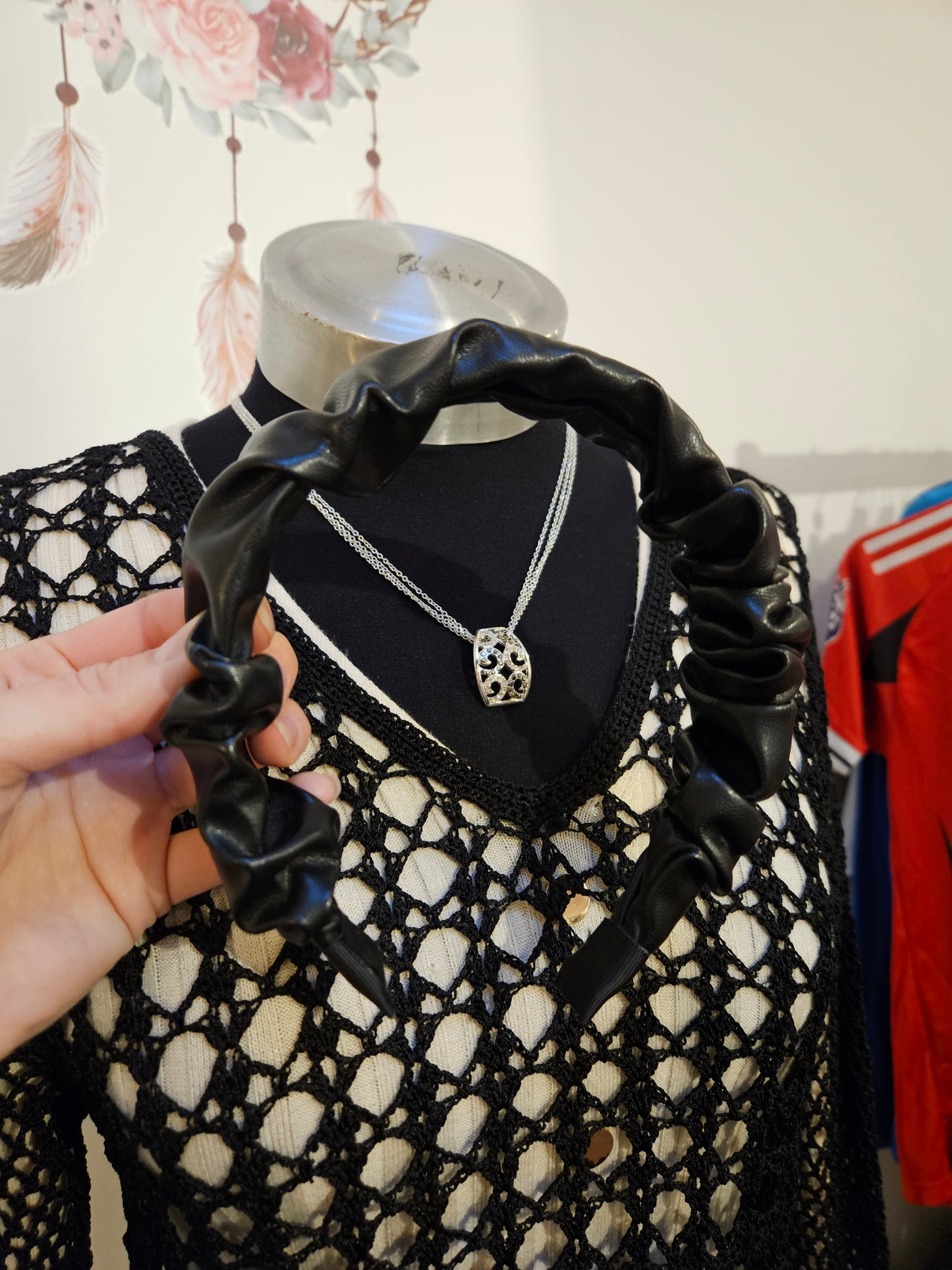 Faux leather headband