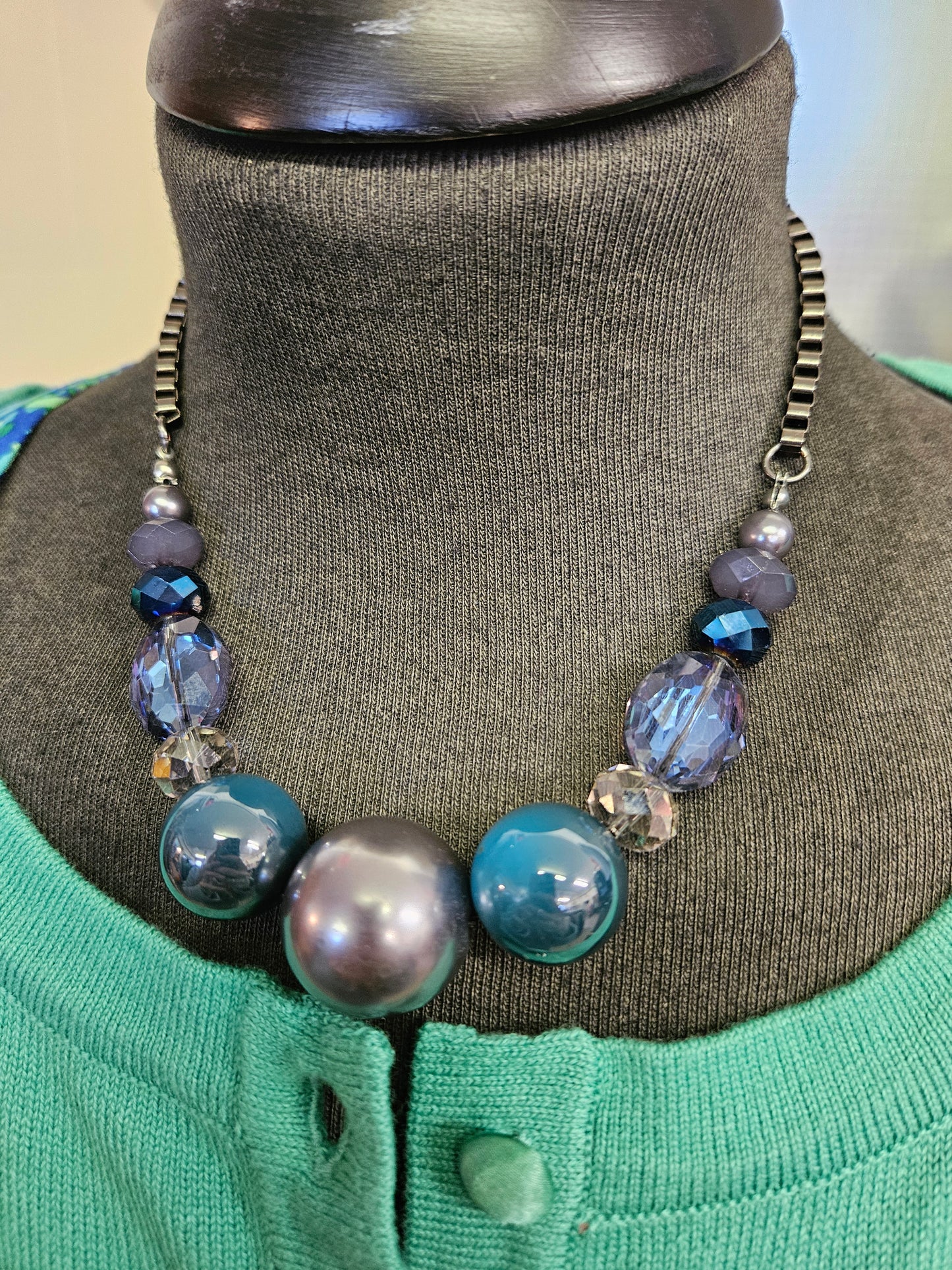 Blue beads necklace