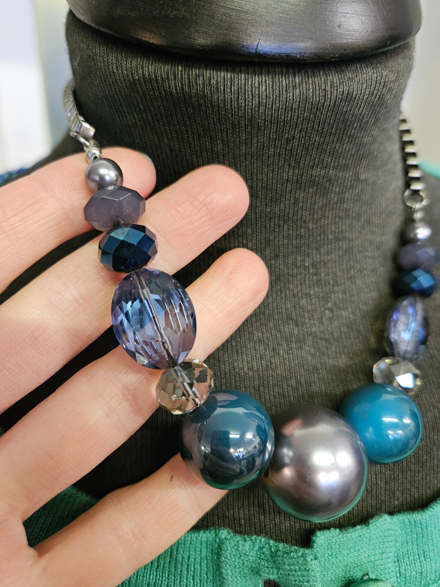 Blue beads necklace
