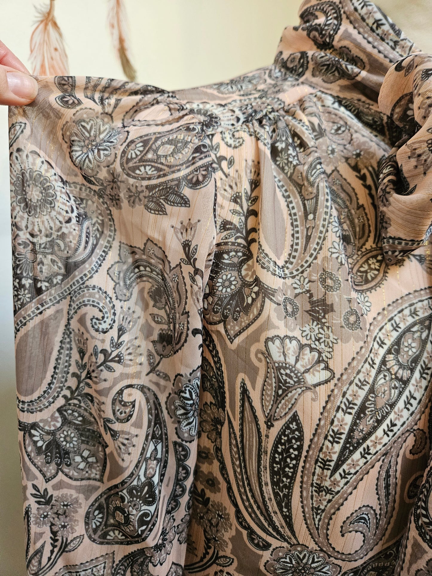 Gallery, new, paisley, bow blouse, size 8