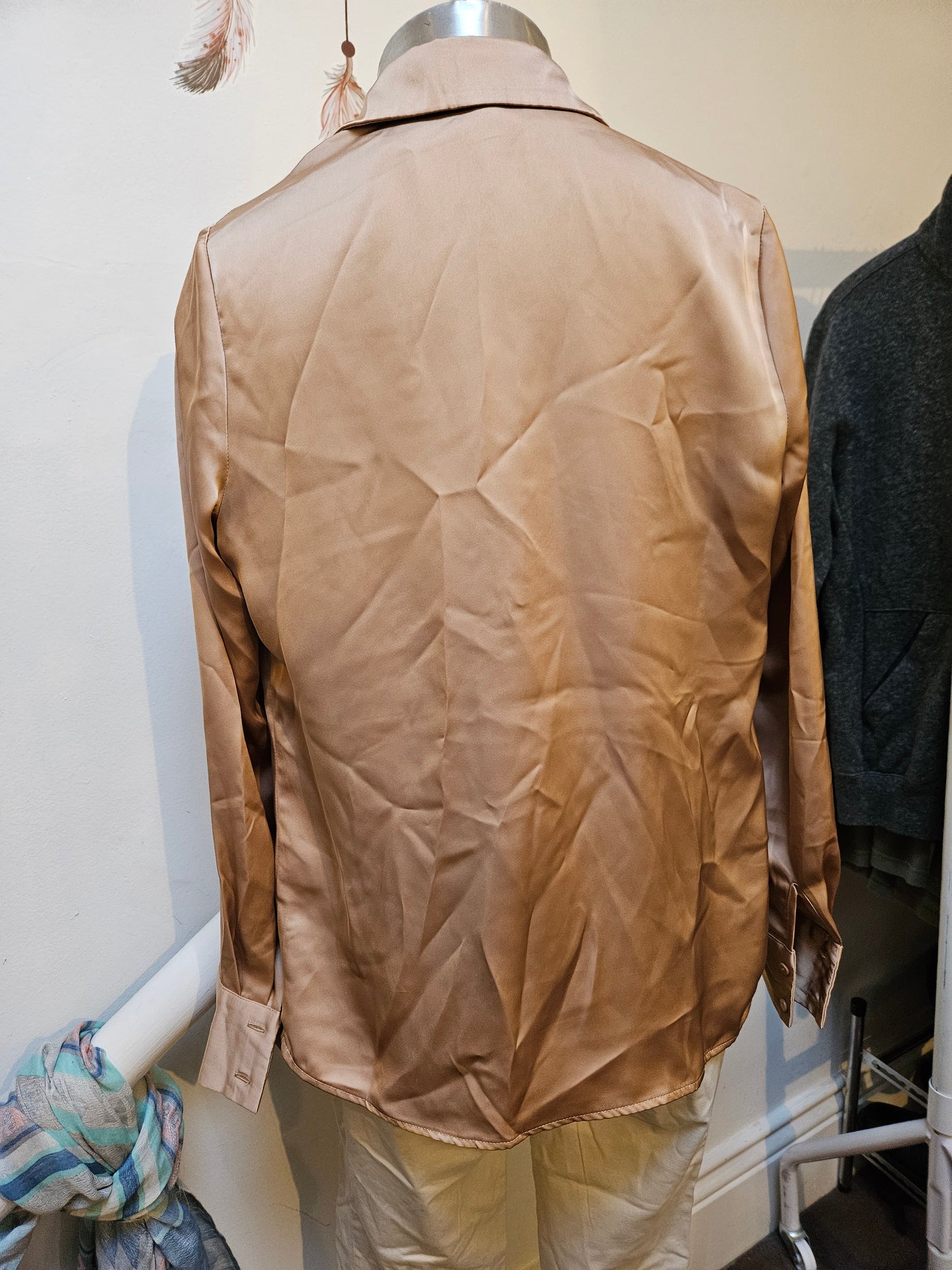 Lipsy London, champagne blouse, size 8