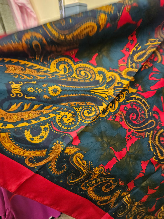 Vintage style print, square scarf