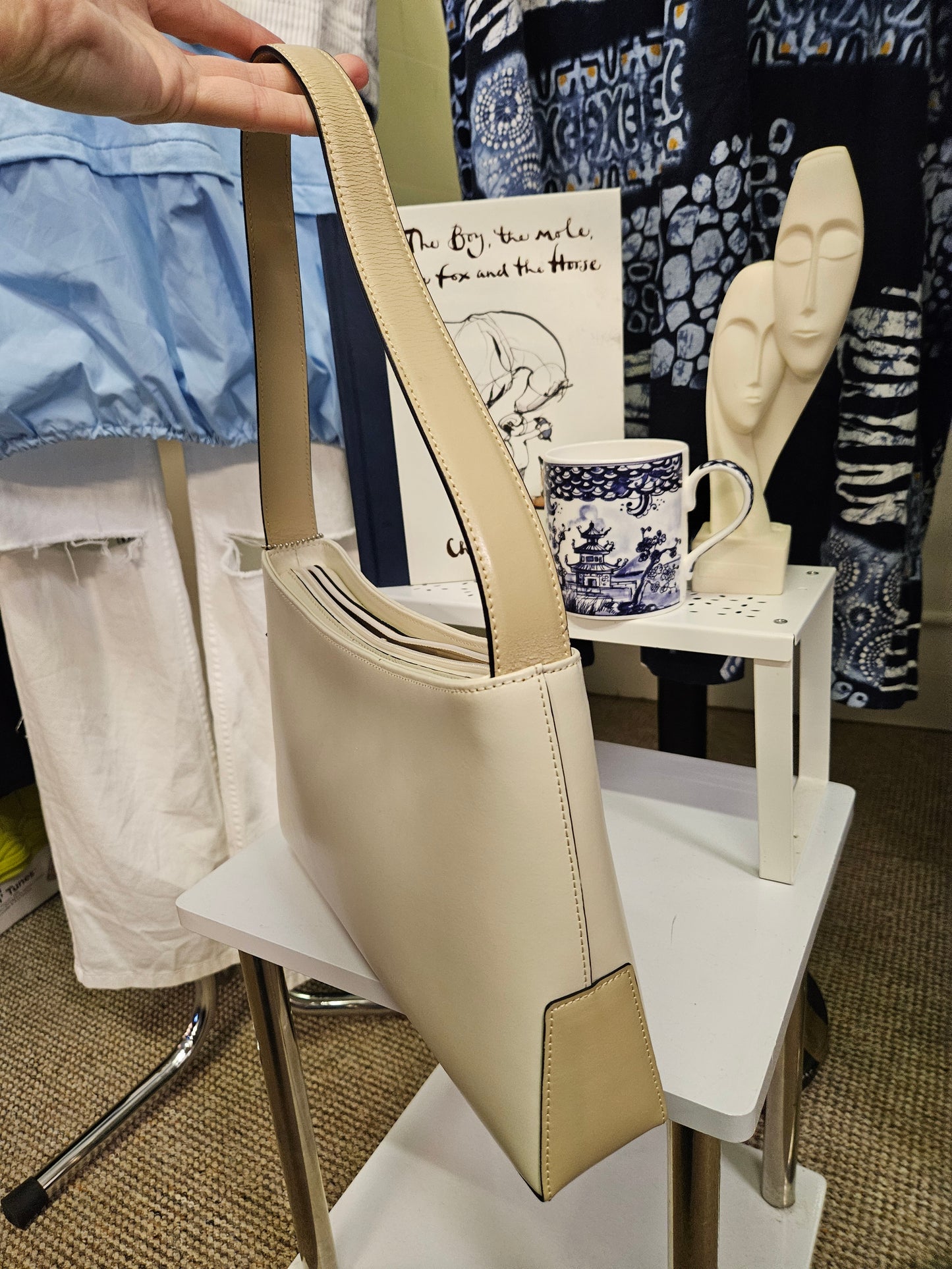 Principles, real leather, new bag, cream/beige