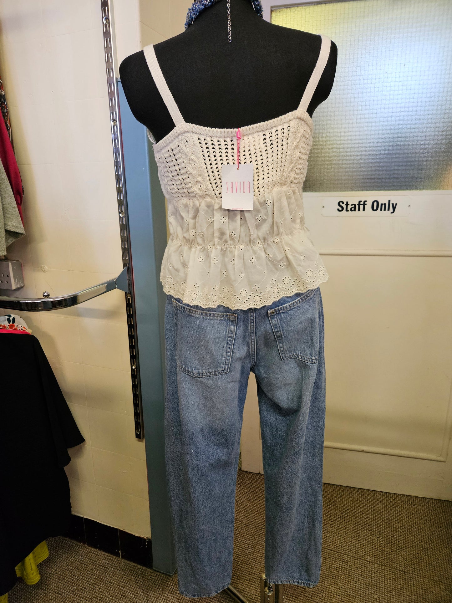 Savida, new crochet/lace top, size