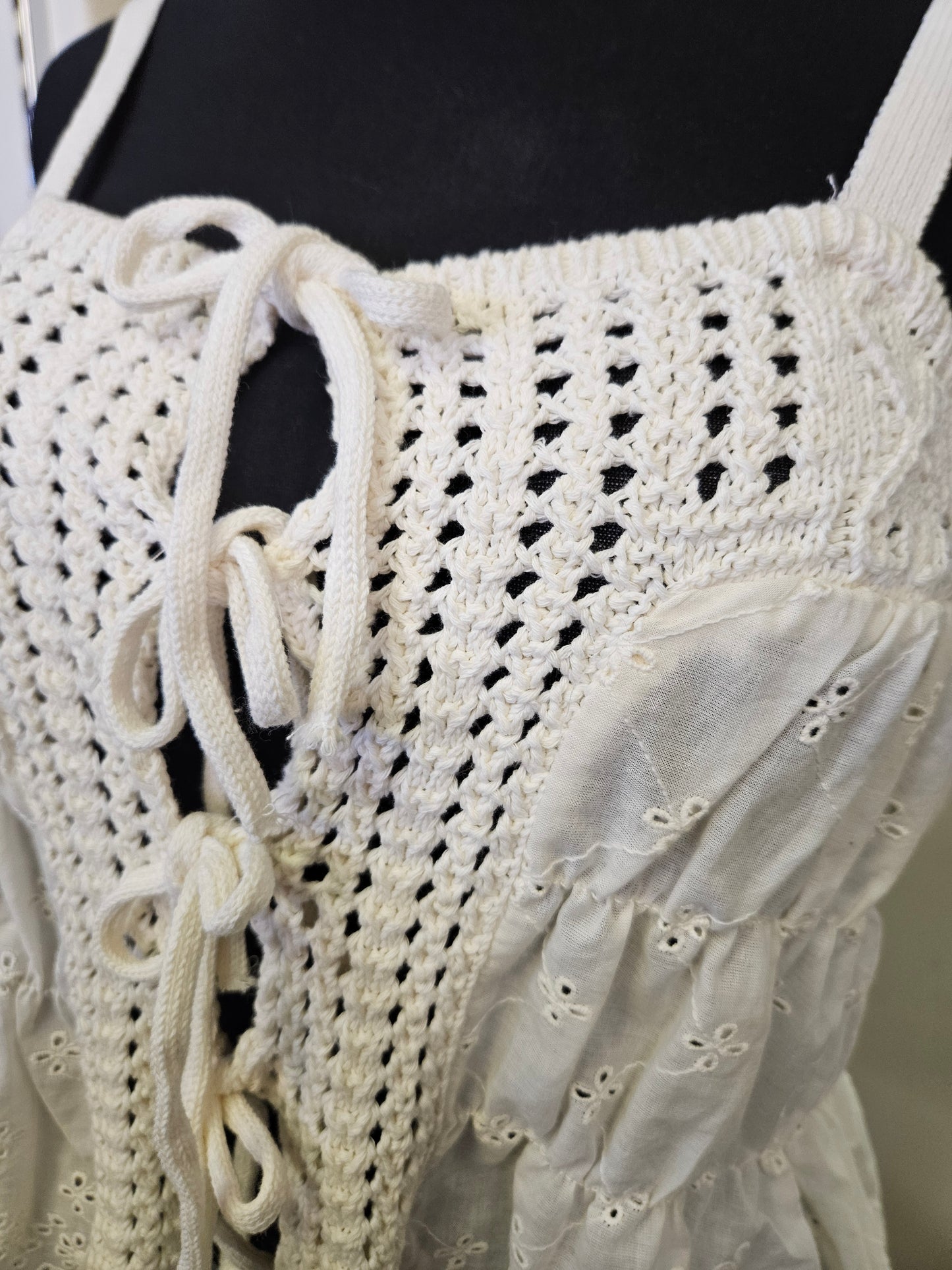 Savida, new crochet/lace top, size