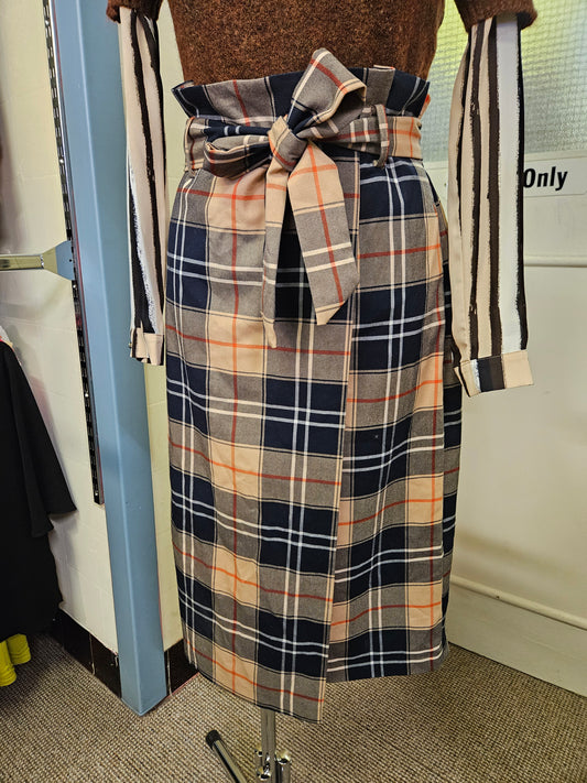 H&M, belted front,midi wrap skirt, size 12