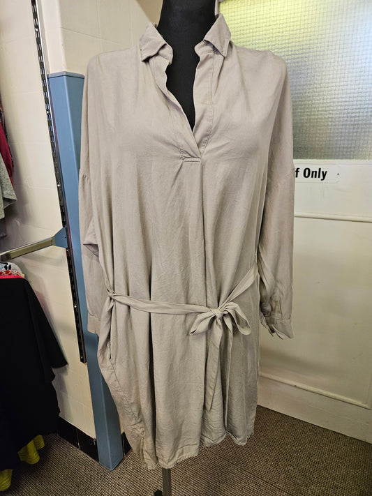 French connection, lyocell dress with belt, size L