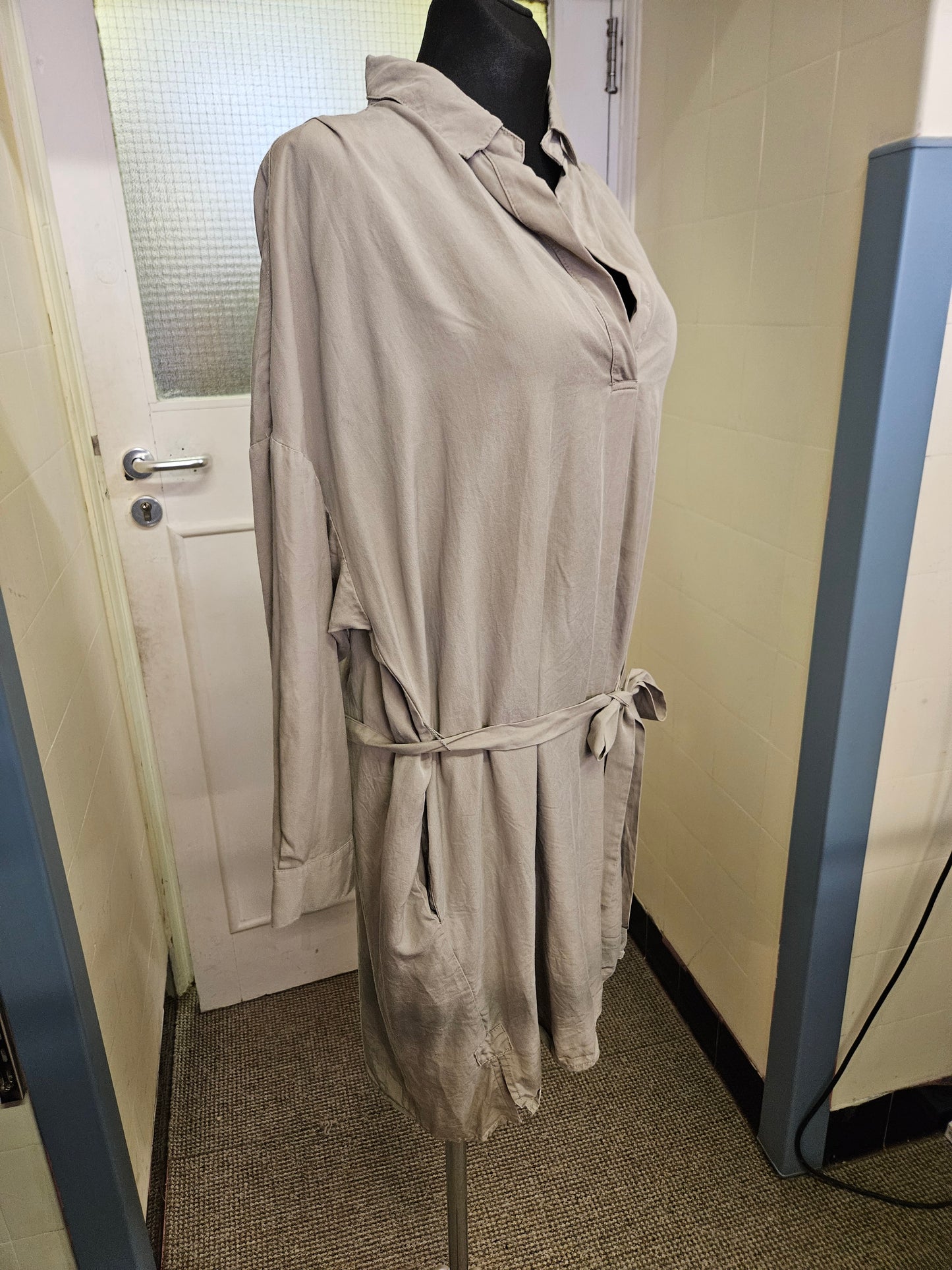 French connection, lyocell dress with belt, size L